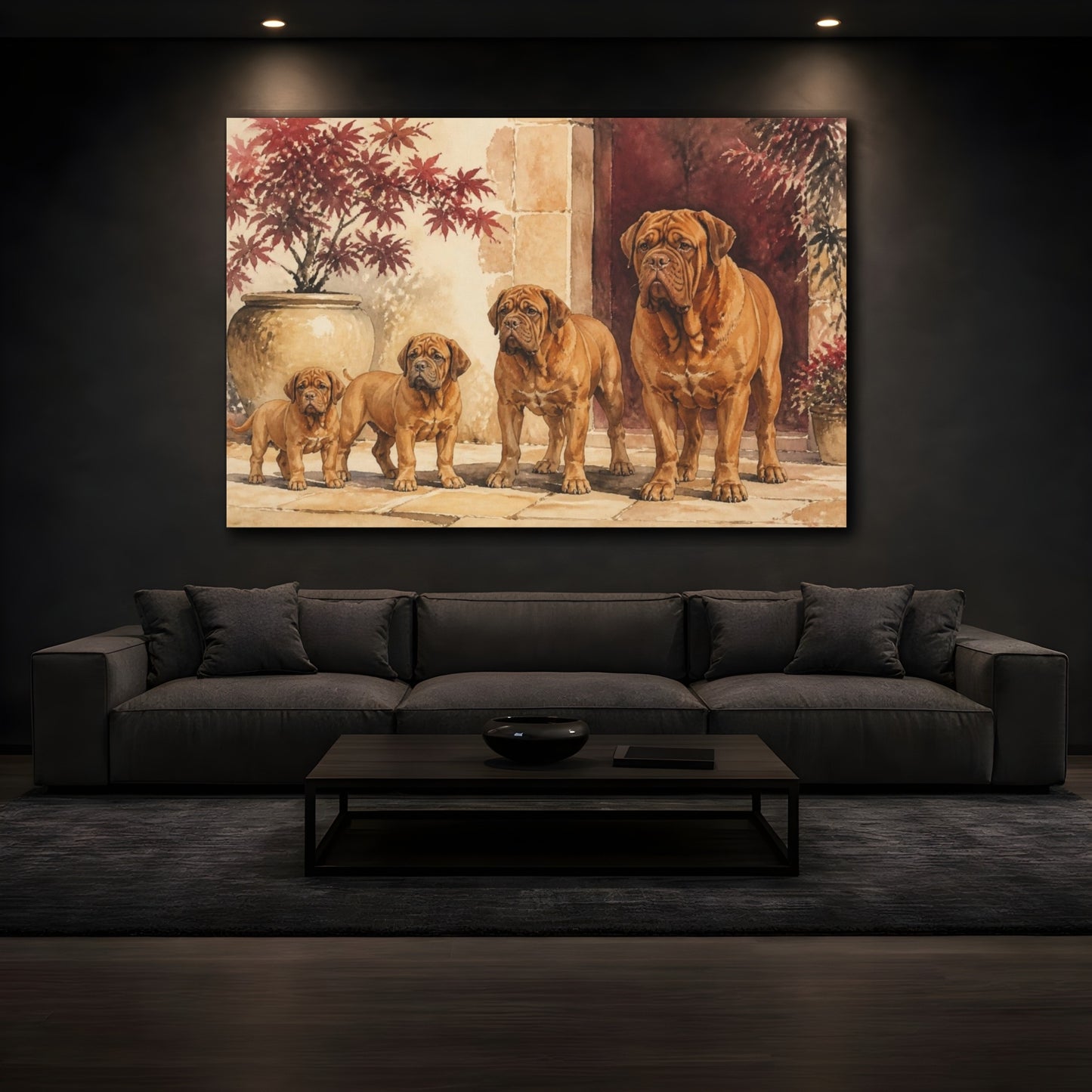Mockup 3. Dogue De Bordeaux Pets Portrait shown as canvas print