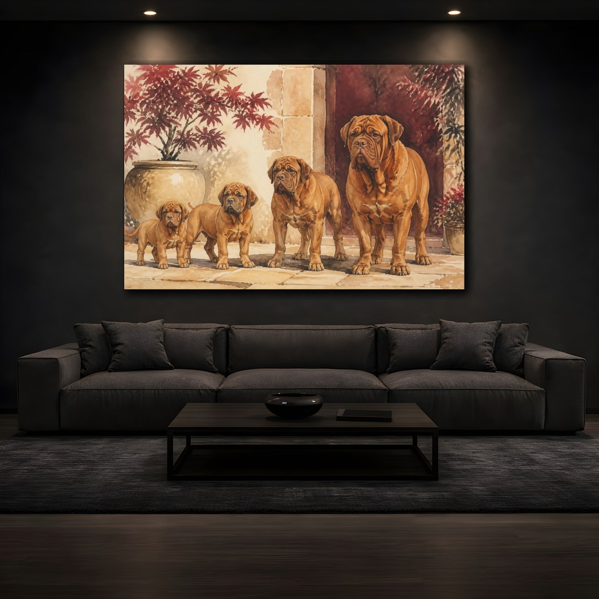 Mockup 3. Dogue De Bordeaux Pets Portrait shown as canvas print