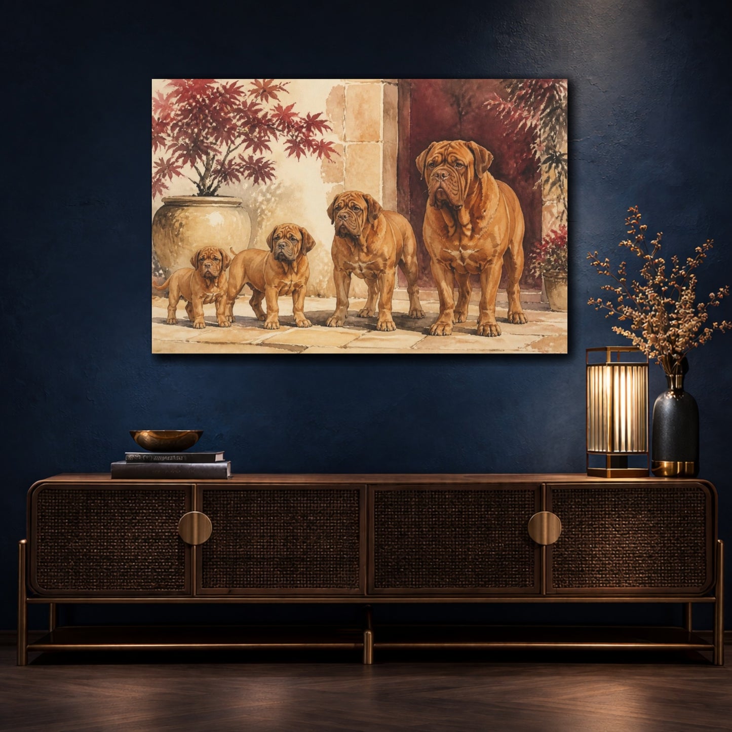 Mockup 4. Dogue De Bordeaux Pets Portrait shown as canvas print