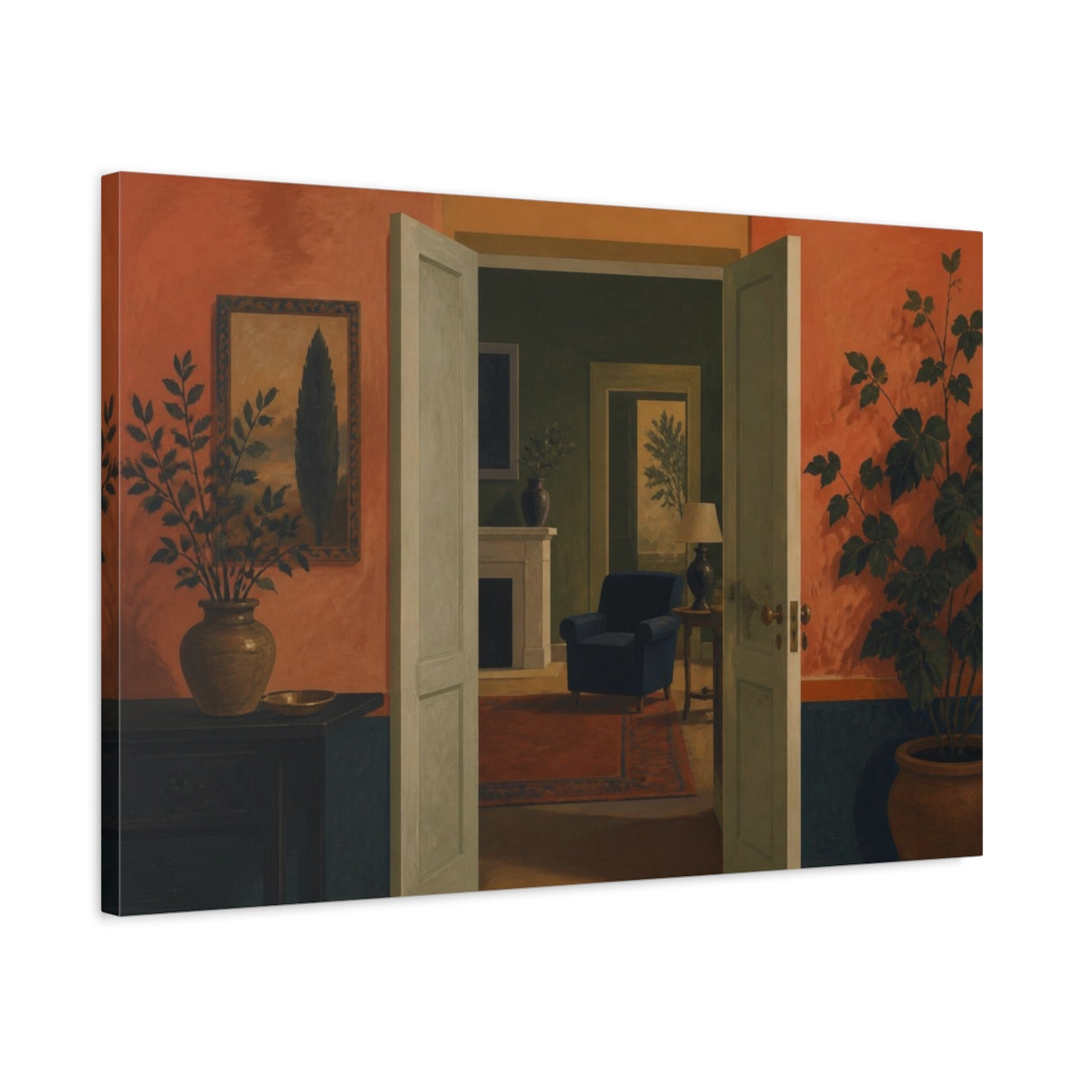 Side Mockup 2. Doorway Illusion shown as canvas print