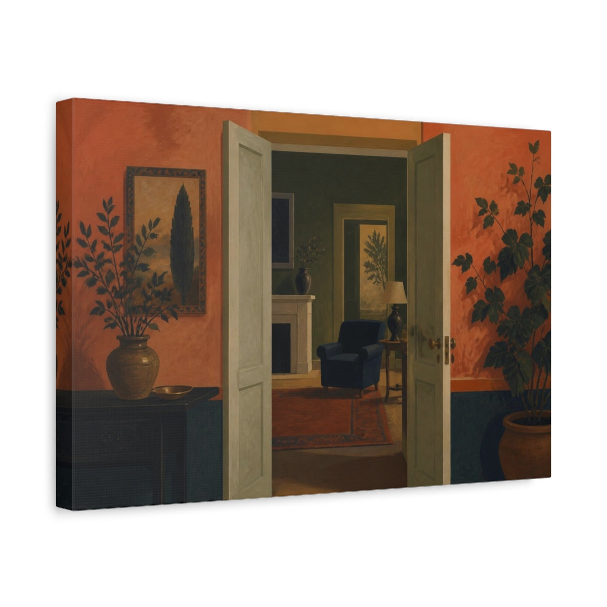 Side Mockup 4. Doorway Illusion shown as canvas print