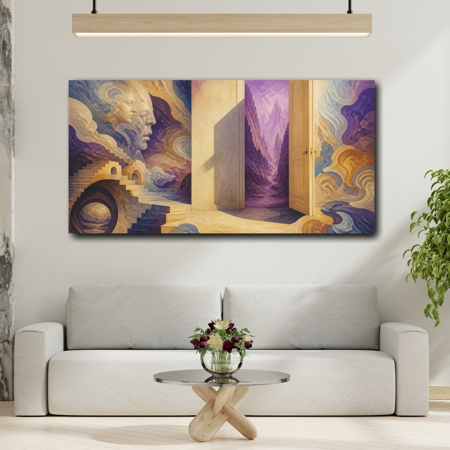 Mockup 2. Doorway Illusion To Violet Canyon shown as canvas print