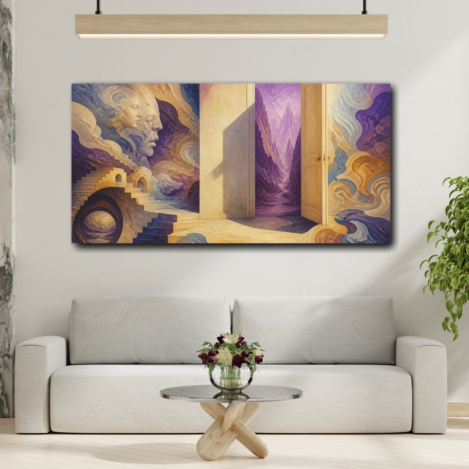 Mockup 2. Doorway Illusion To Violet Canyon shown as canvas print