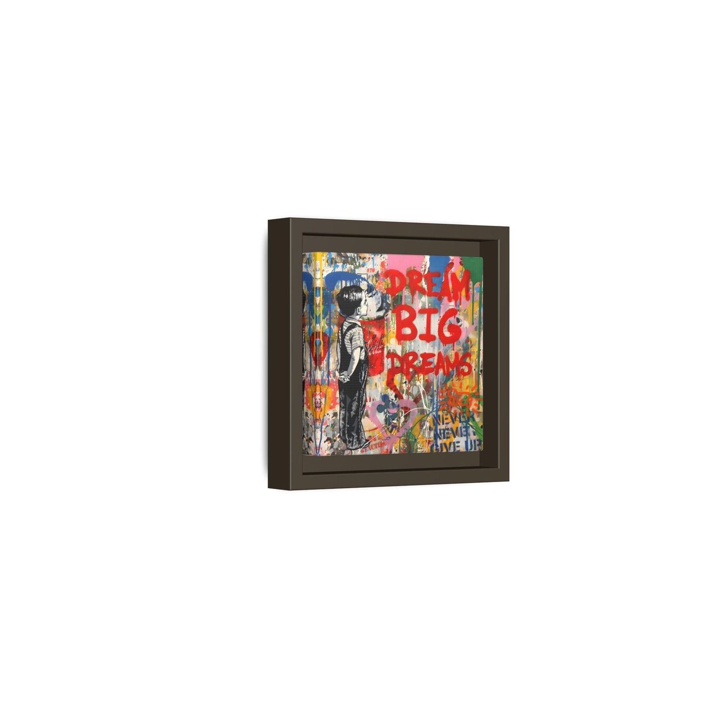 Dream Big Dreams Framed Canvas Graffiti Pop Art Wall Decor - YesArtYes