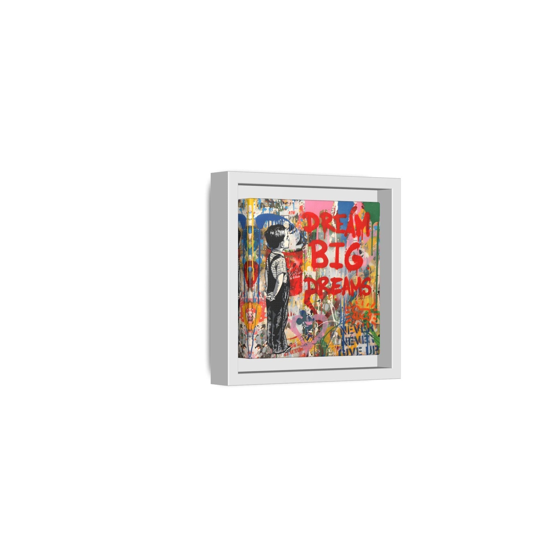 Dream Big Dreams Framed Canvas Graffiti Pop Art Wall Decor - YesArtYes