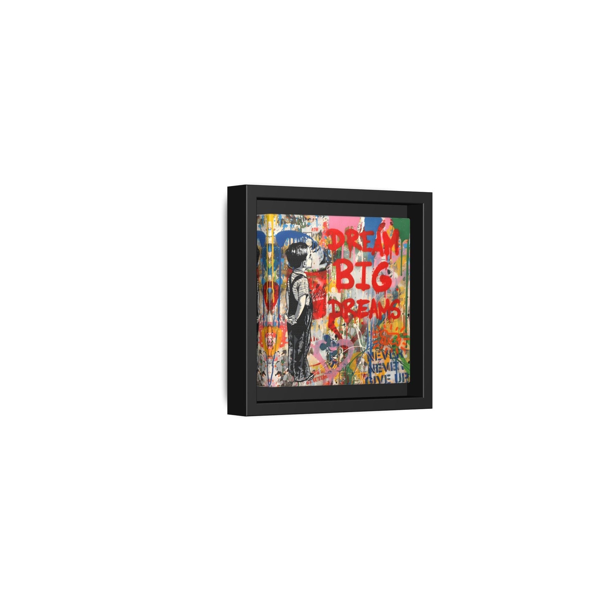 Dream Big Dreams Framed Canvas Graffiti Pop Art Wall Decor - YesArtYes