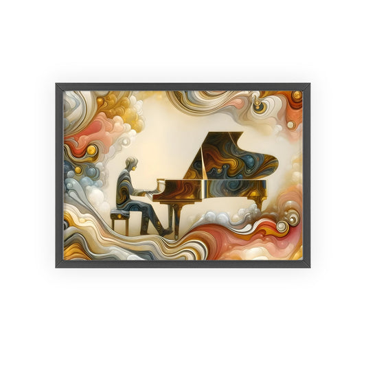 Dream Marble Grand Piano Abstract Posters with Wooden Frame - YesArtYes