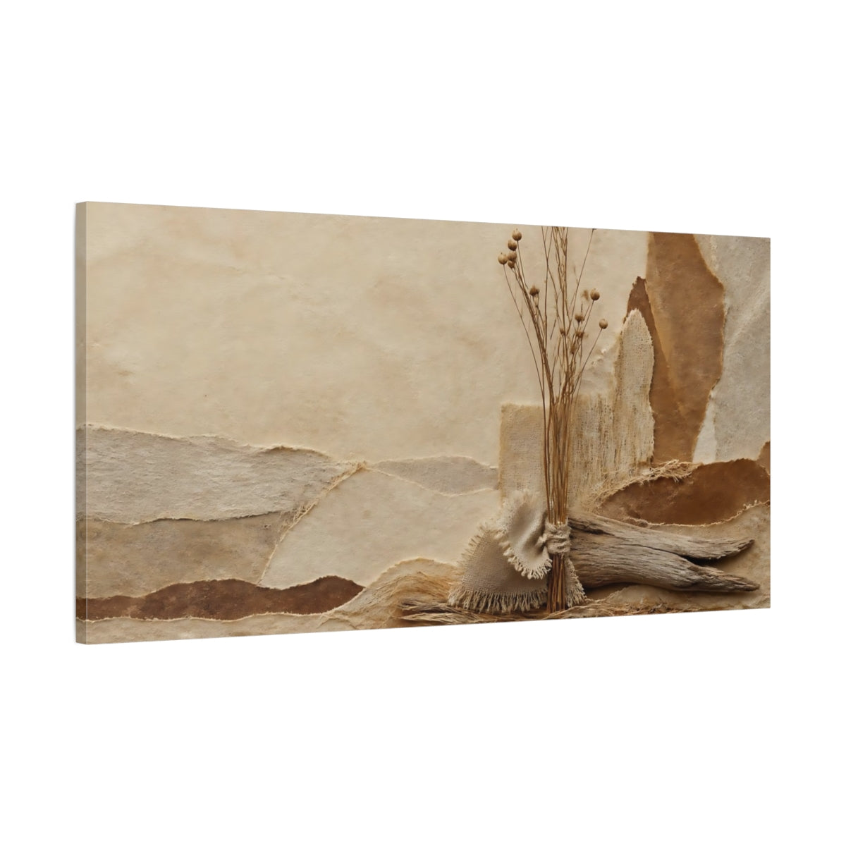 Main Mockup. Dried Stems Collage shown as canvas print