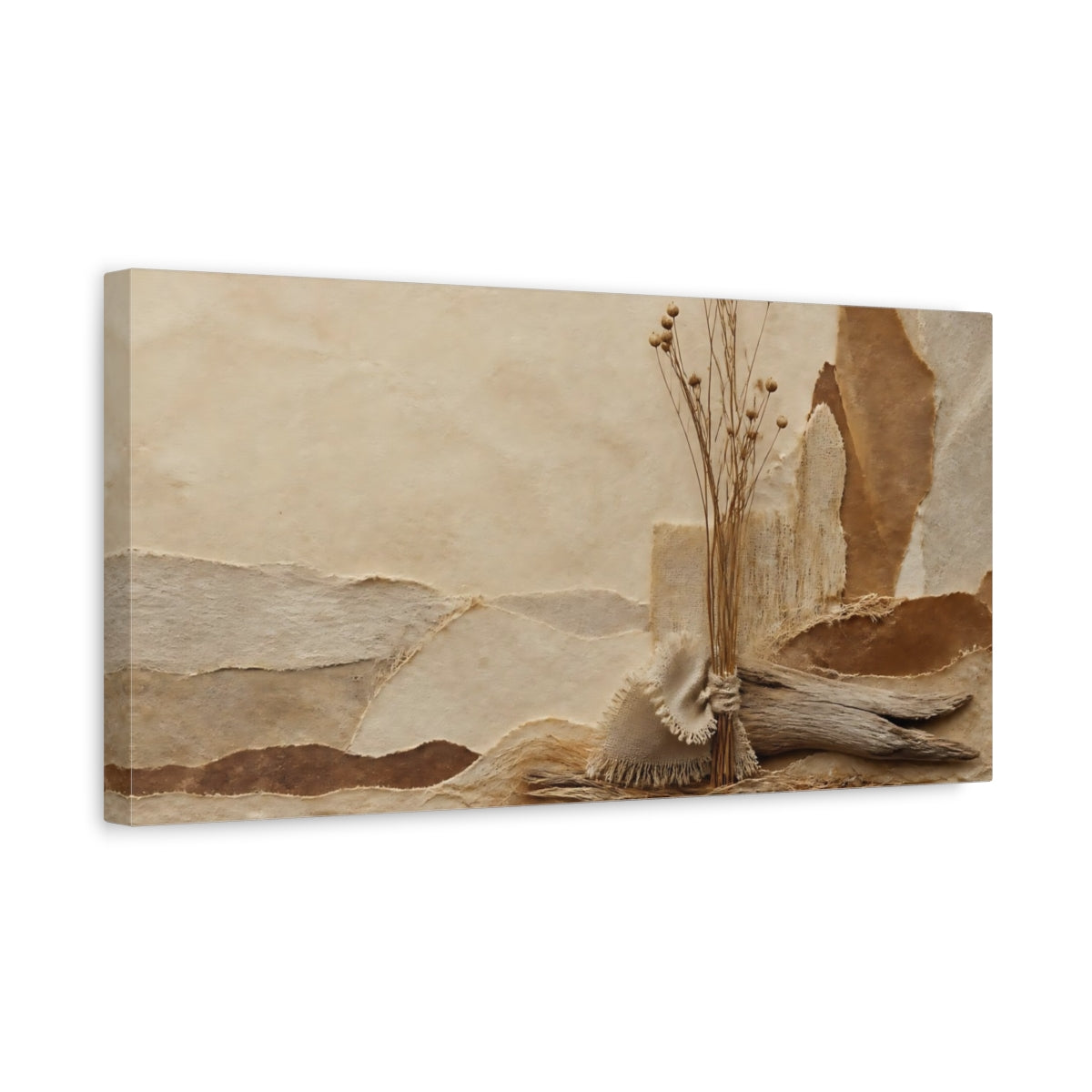 Side Mockup 3. Dried Stems Collage shown as canvas print
