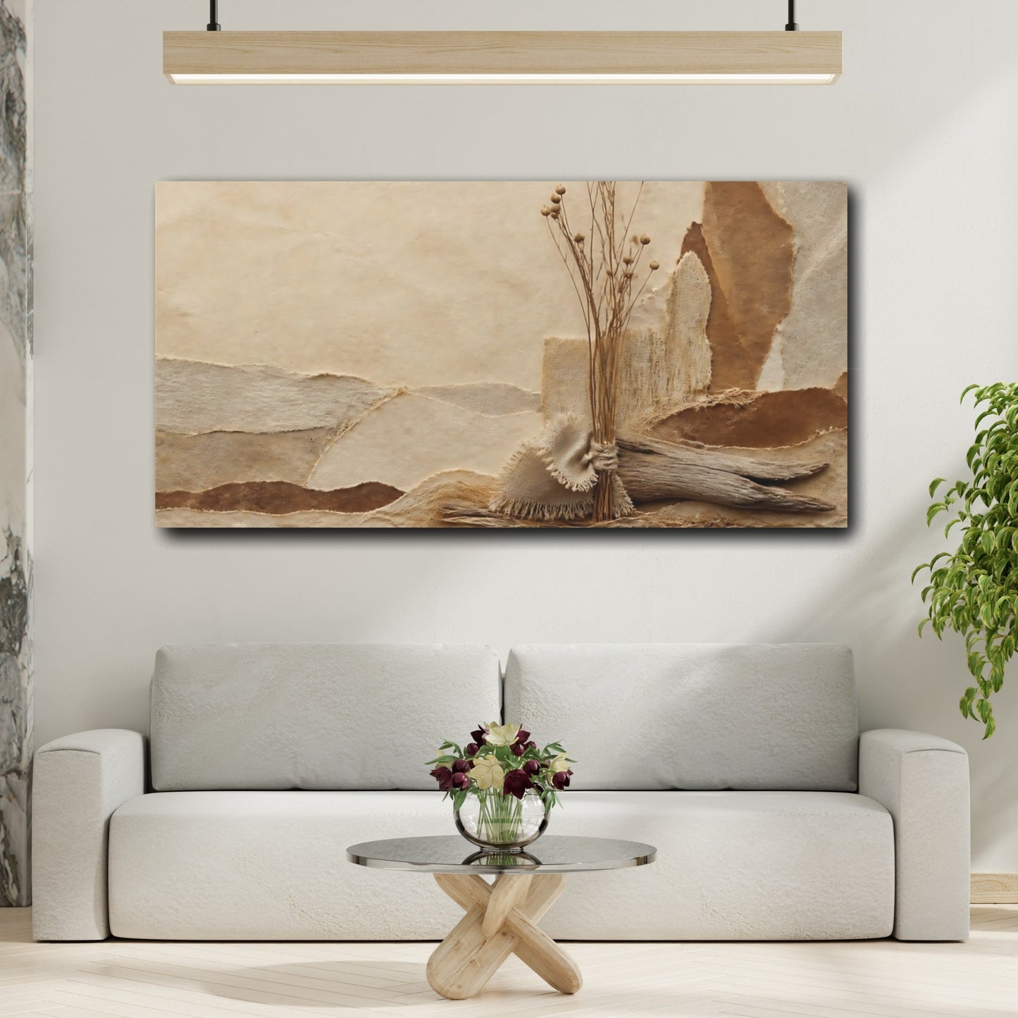 Mockup 2. Dried Stems Collage shown as canvas print