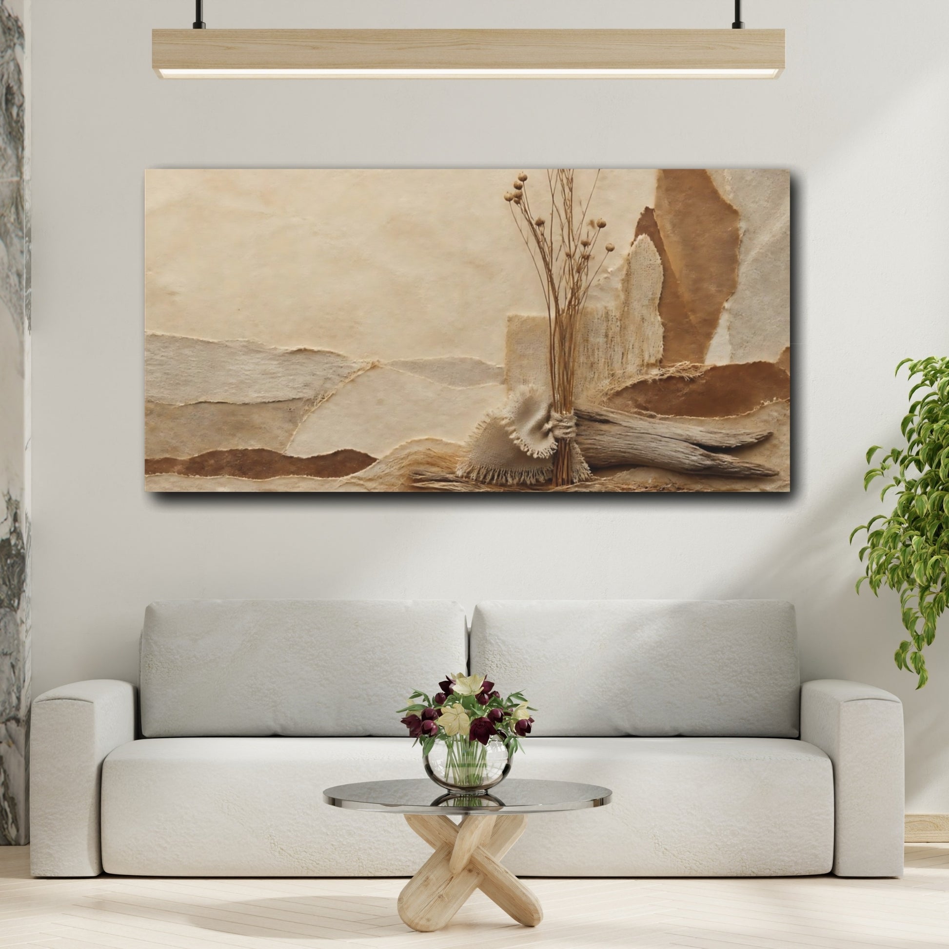 Mockup 2. Dried Stems Collage shown as canvas print