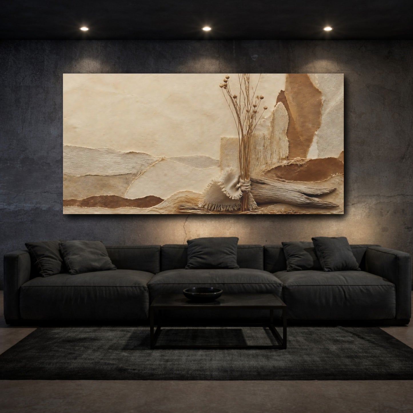 Mockup 3. Dried Stems Collage shown as canvas print