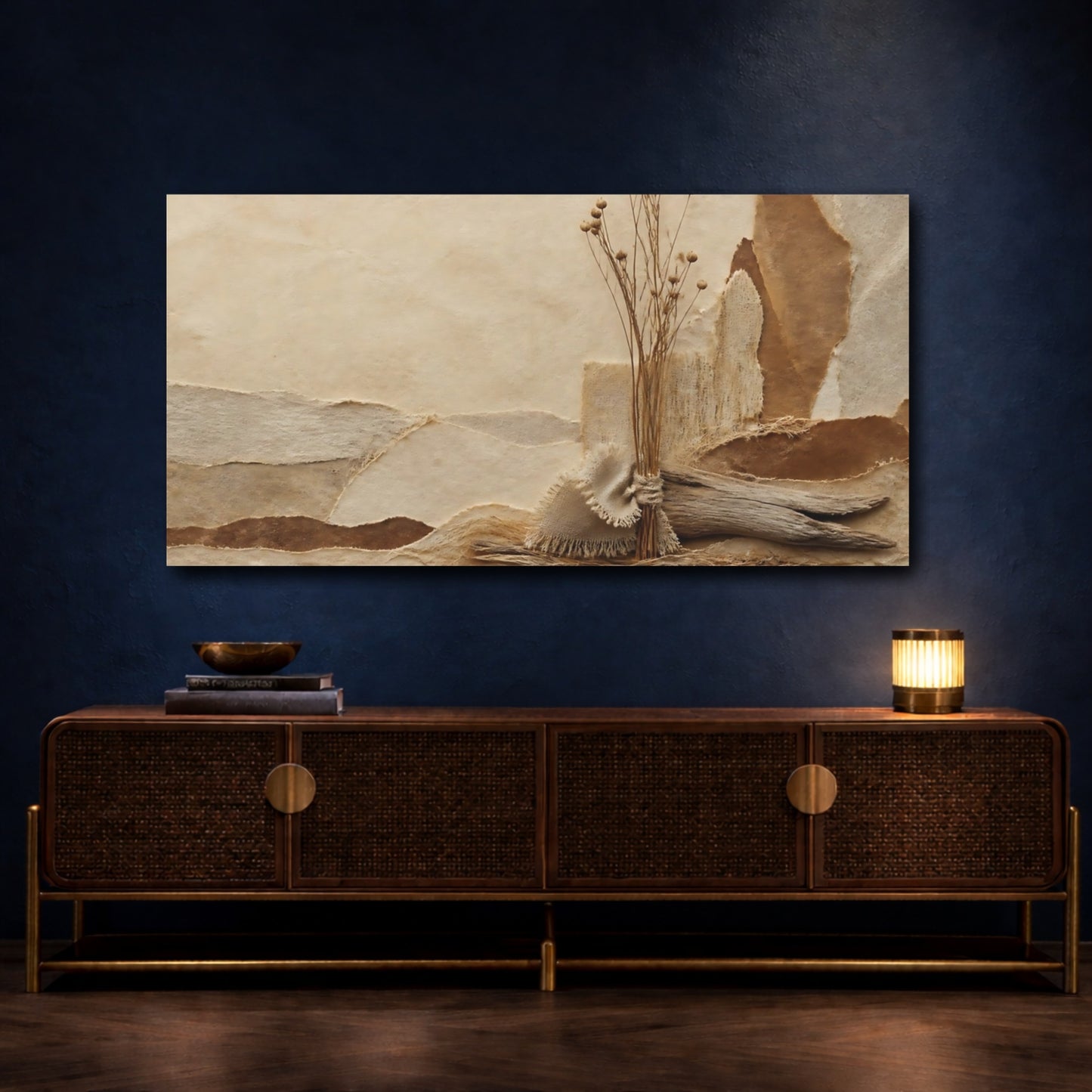Mockup 4. Dried Stems Collage shown as canvas print