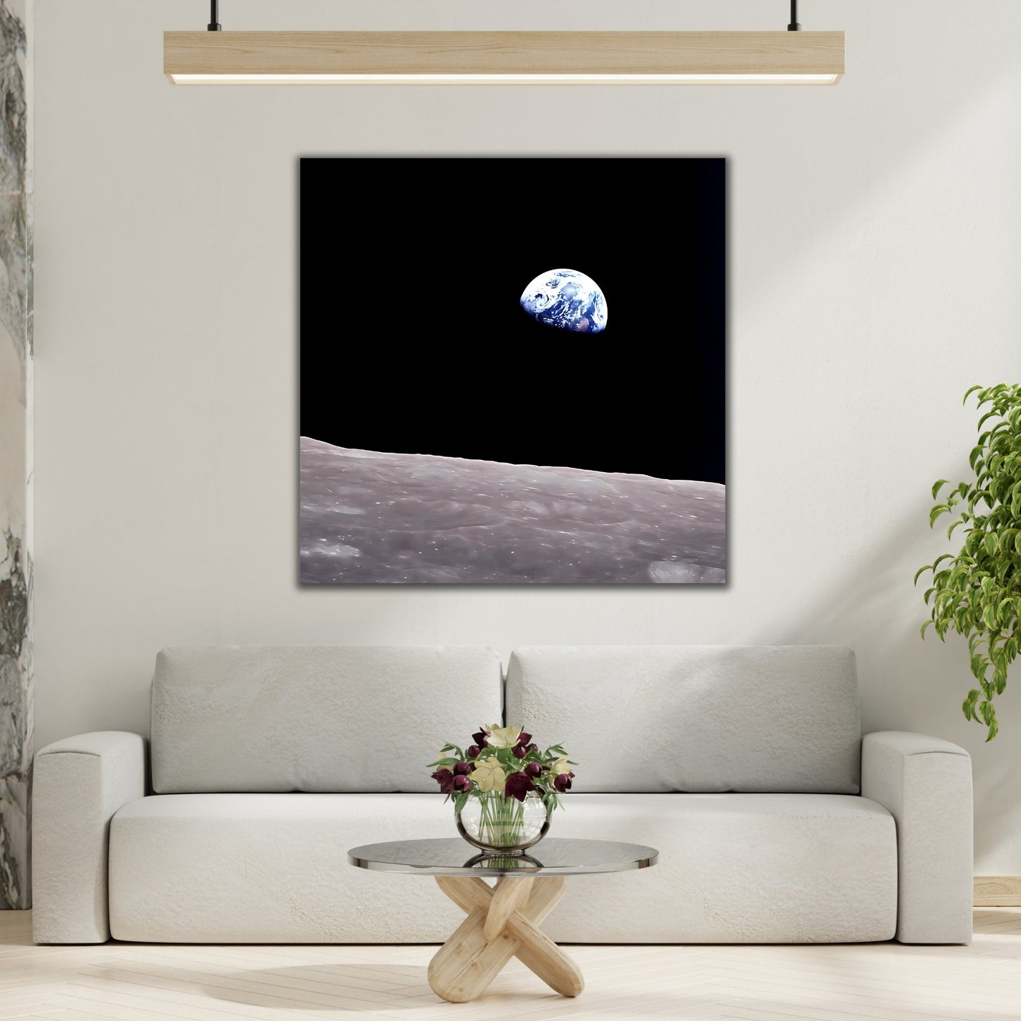 Earth from Moons Nasa Space Canvas Print - Apollo 8 Wall Art