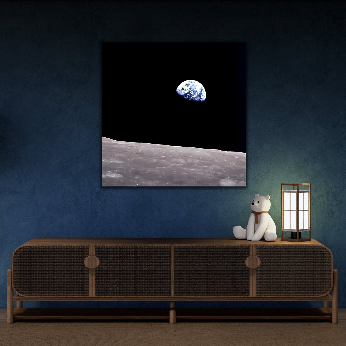 Earth from Moons Nasa Space Canvas Print - Apollo 8 Wall Art