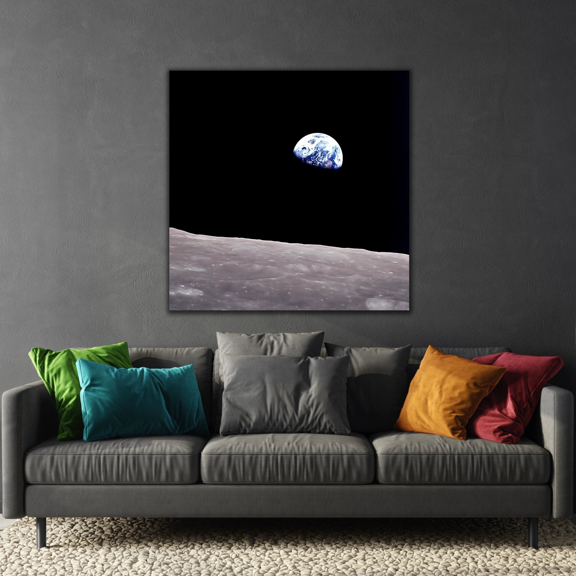 Earth from Moons Nasa Space Canvas Print - Apollo 8 Wall Art