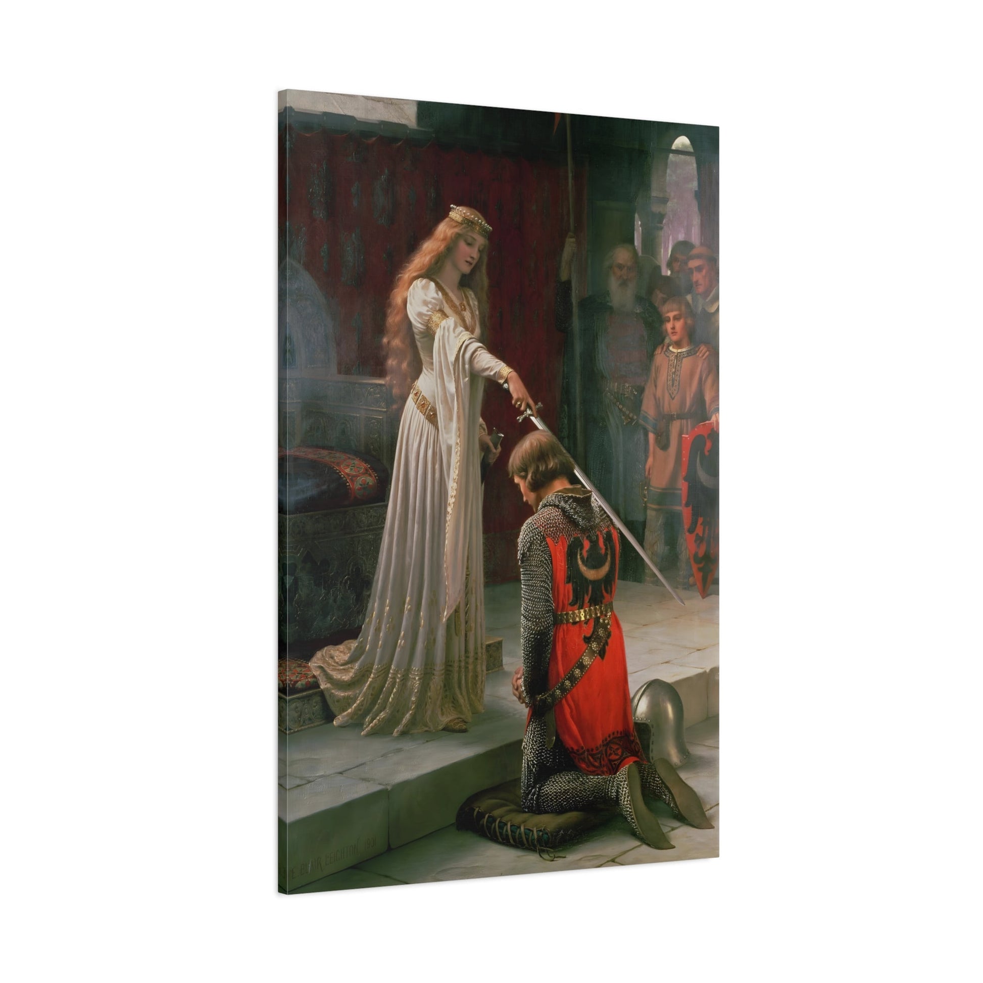 Edmund Blair Leighton Accolade - Framed Canvas Wall Art Print