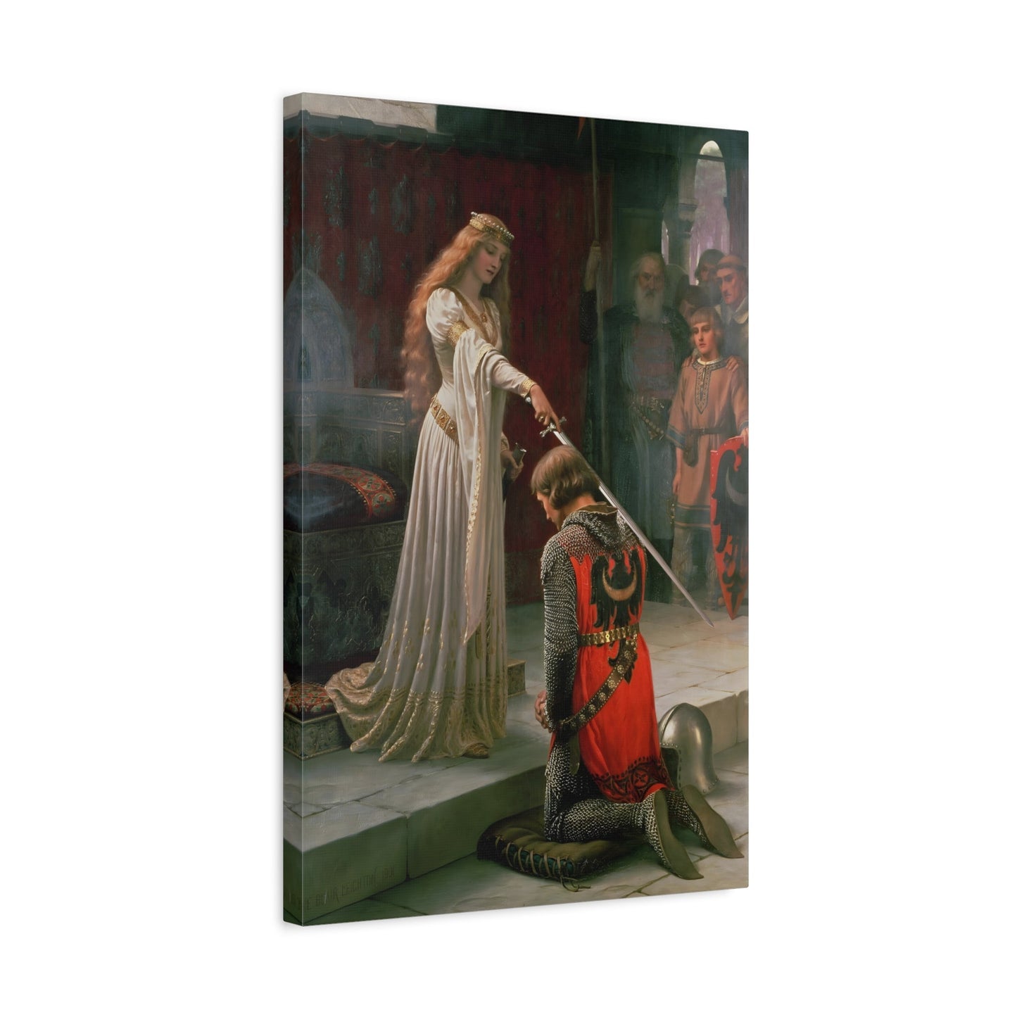 Edmund Blair Leighton Accolade - Framed Canvas Wall Art Print