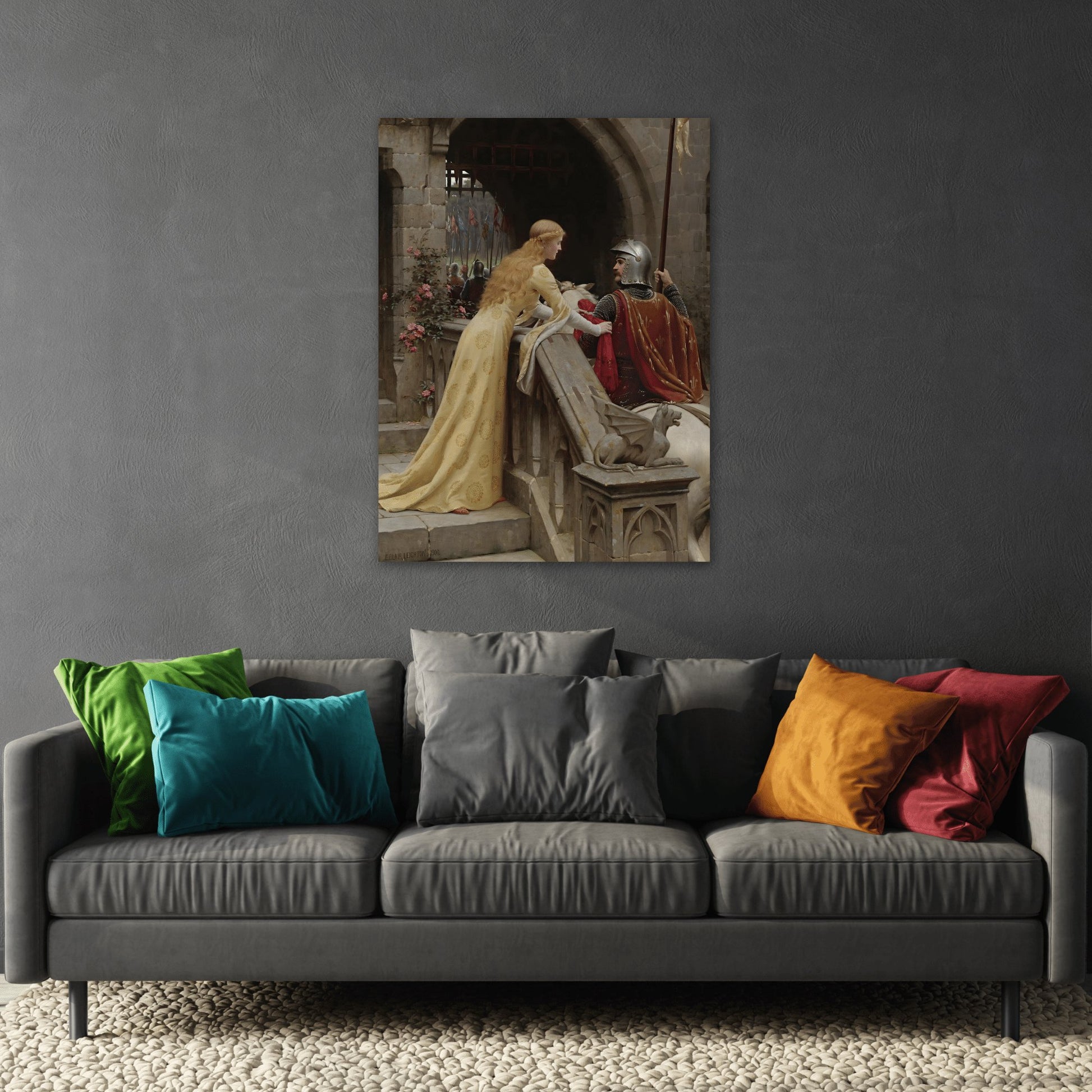 Edmund Blair Leighton Accolade - Framed Canvas Wall Art Print