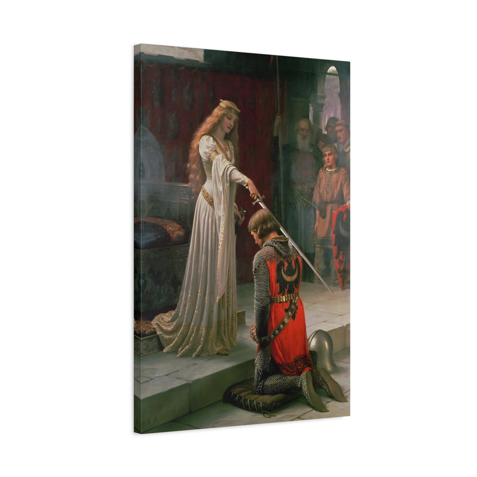 Edmund Blair Leighton Accolade - Framed Canvas Wall Art Print