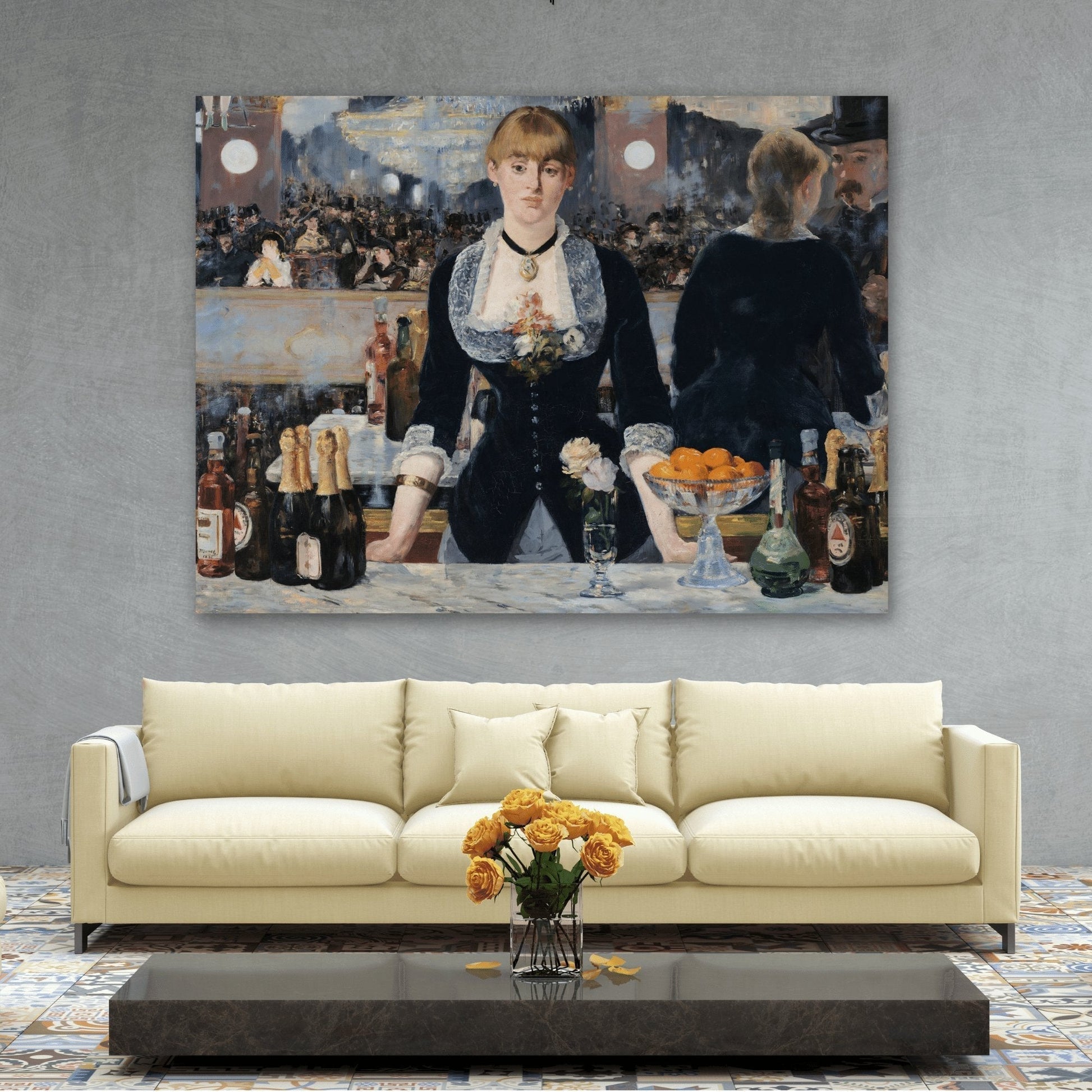 Edouard Manet Bar at Folies-Bergere - Canvas Wall Art Print