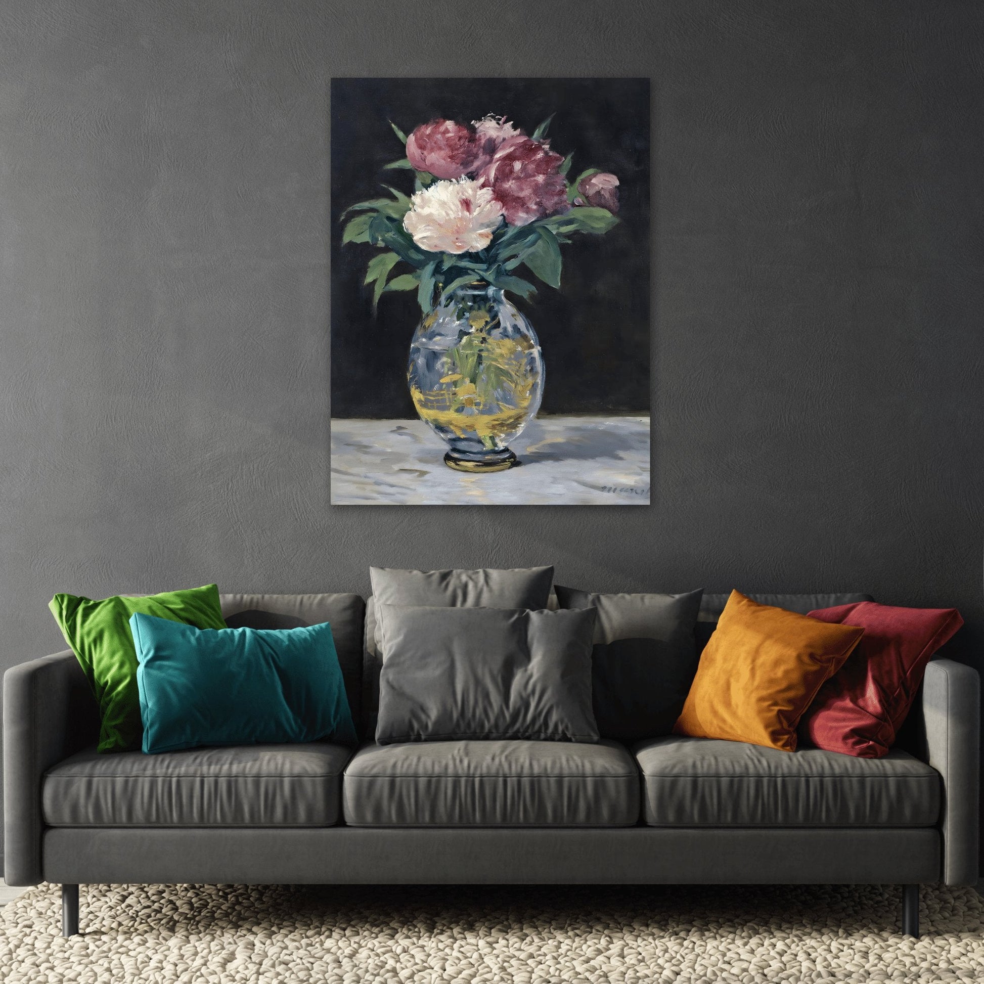 Edouard Manet Bouquet of Peonies - Floral Canvas Wall Art Print