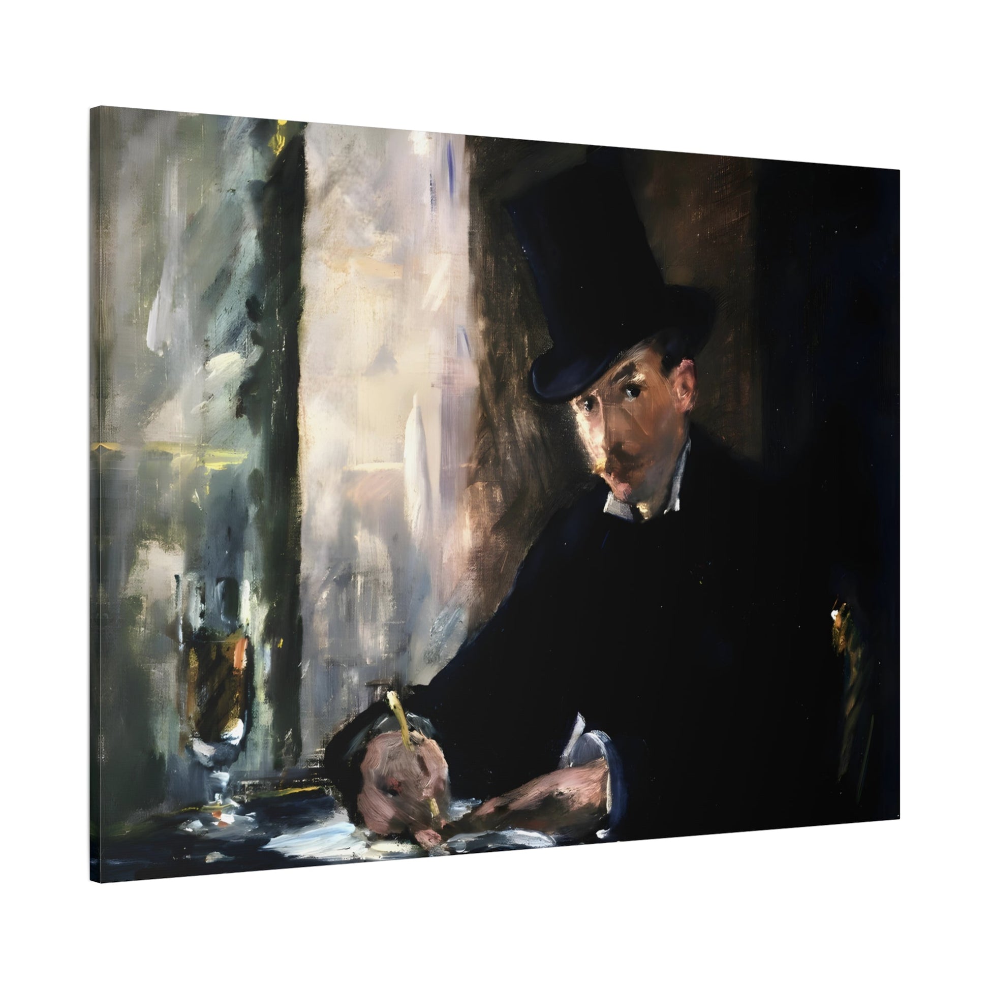 Edouard Manet Chez Tortoni Canvas Wall Art Print Reproduction - YesArtYes