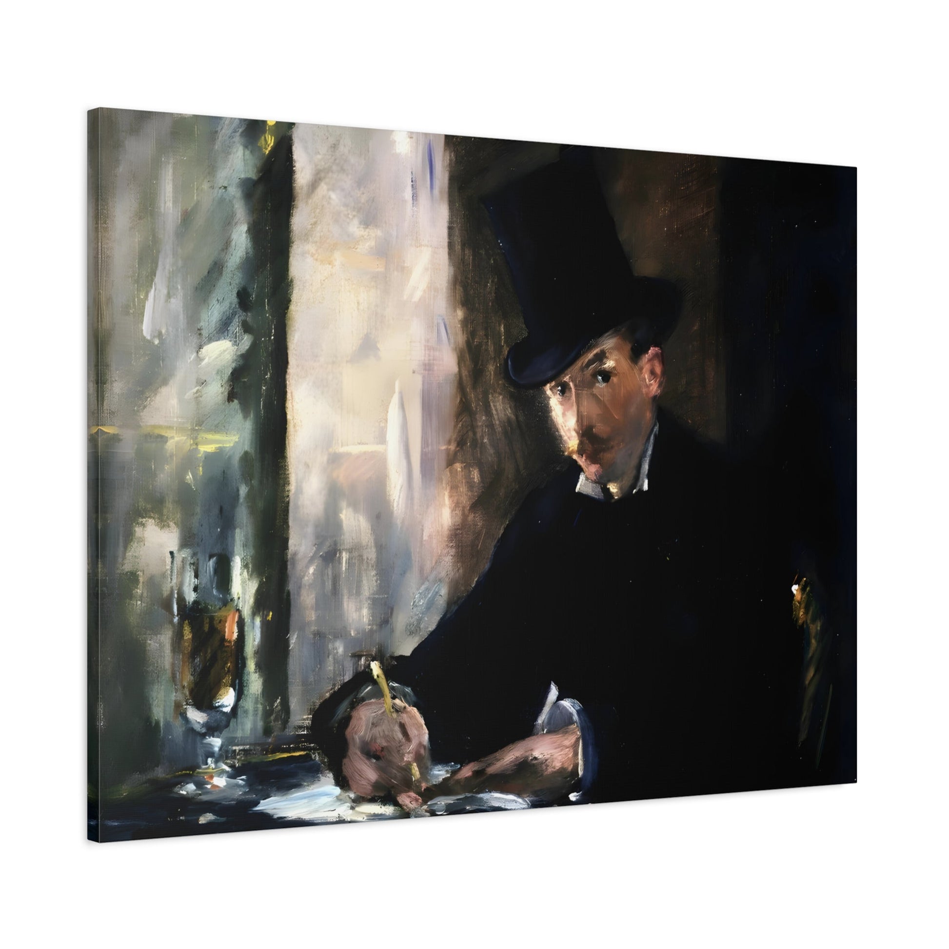 Edouard Manet Chez Tortoni Canvas Wall Art Print Reproduction - YesArtYes