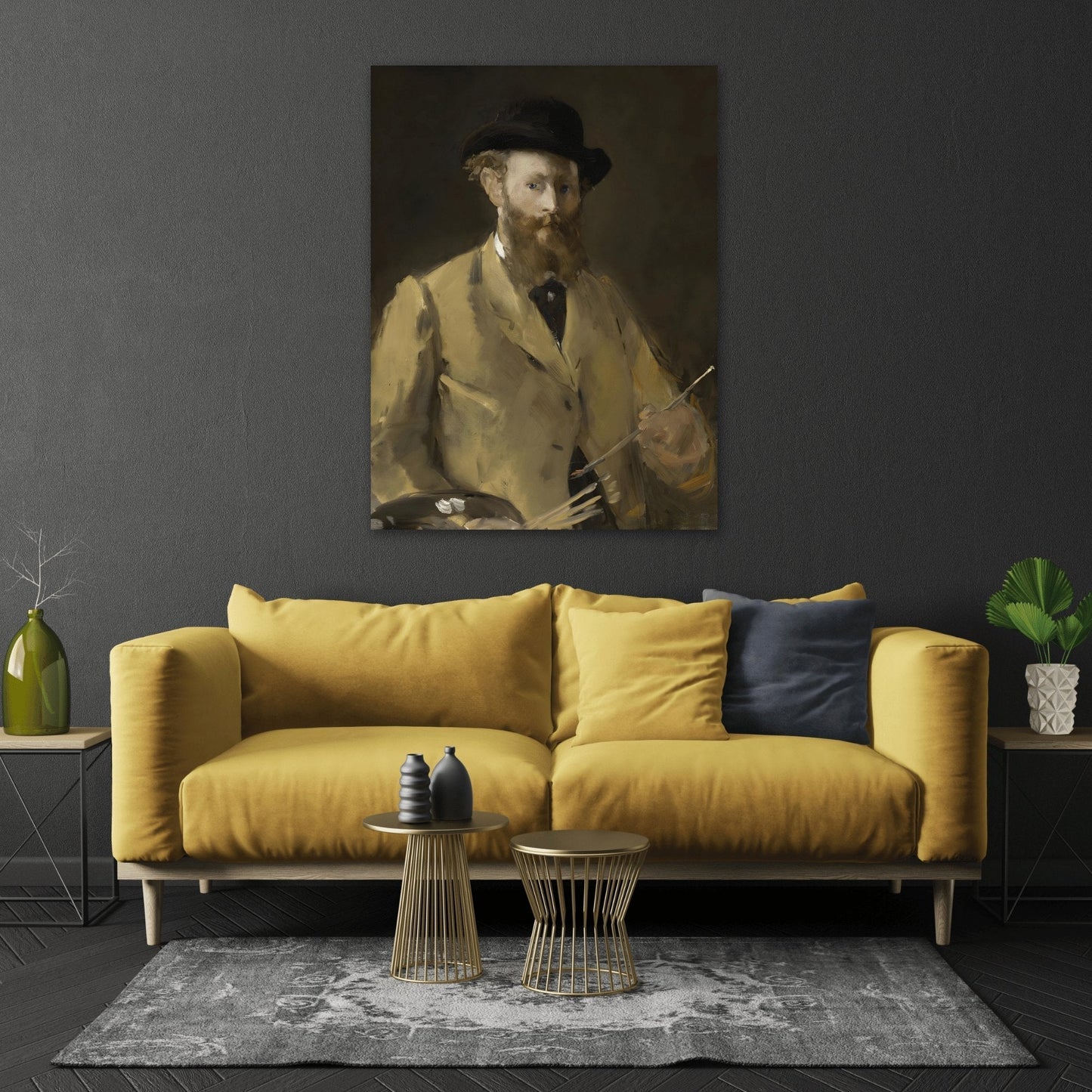 Edouard Manet Self-Portrait as a Bust with the Palette - Canvas Wall Art Print