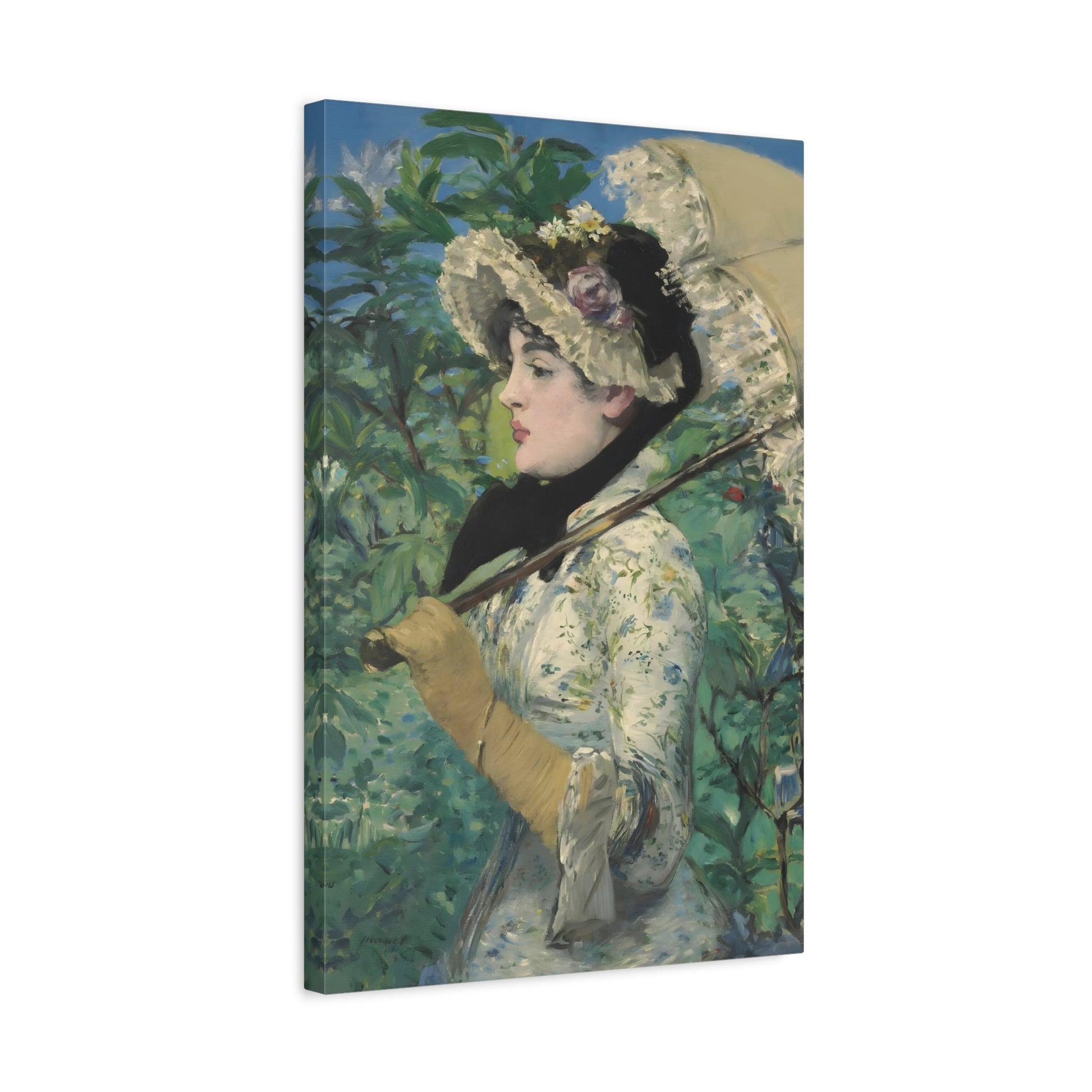 Edouard Manet Spring - Famous Framed Canvas Wall Art Print