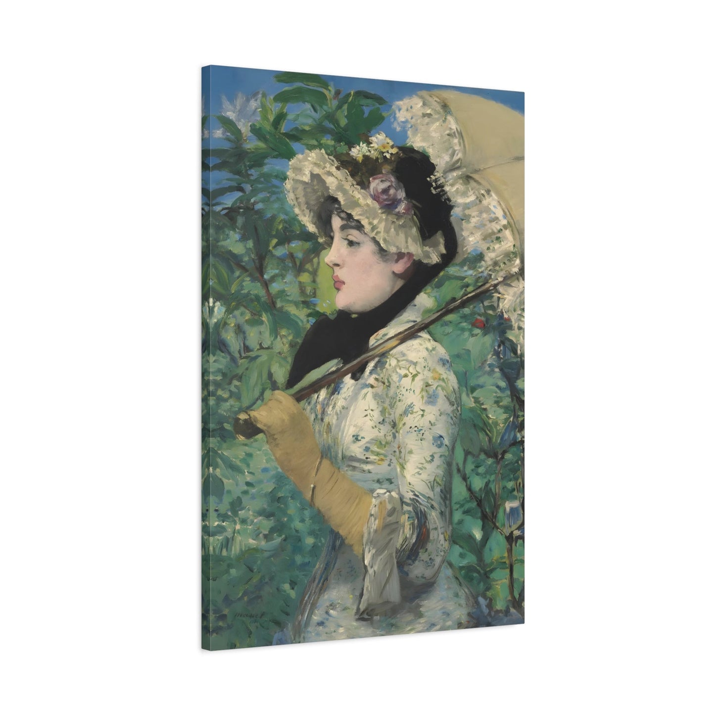 Edouard Manet Spring - Famous Framed Canvas Wall Art Print