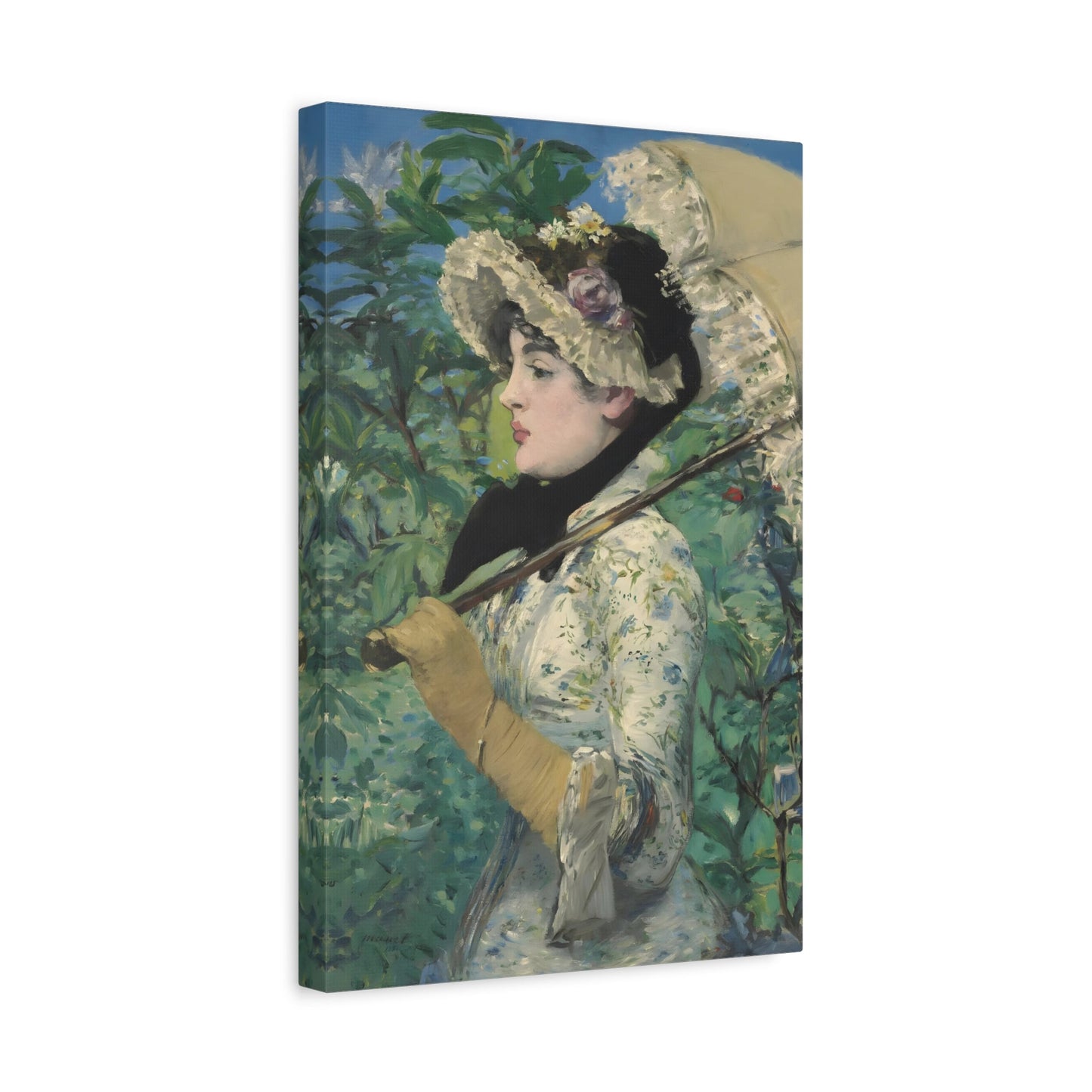 Edouard Manet Spring - Famous Framed Canvas Wall Art Print