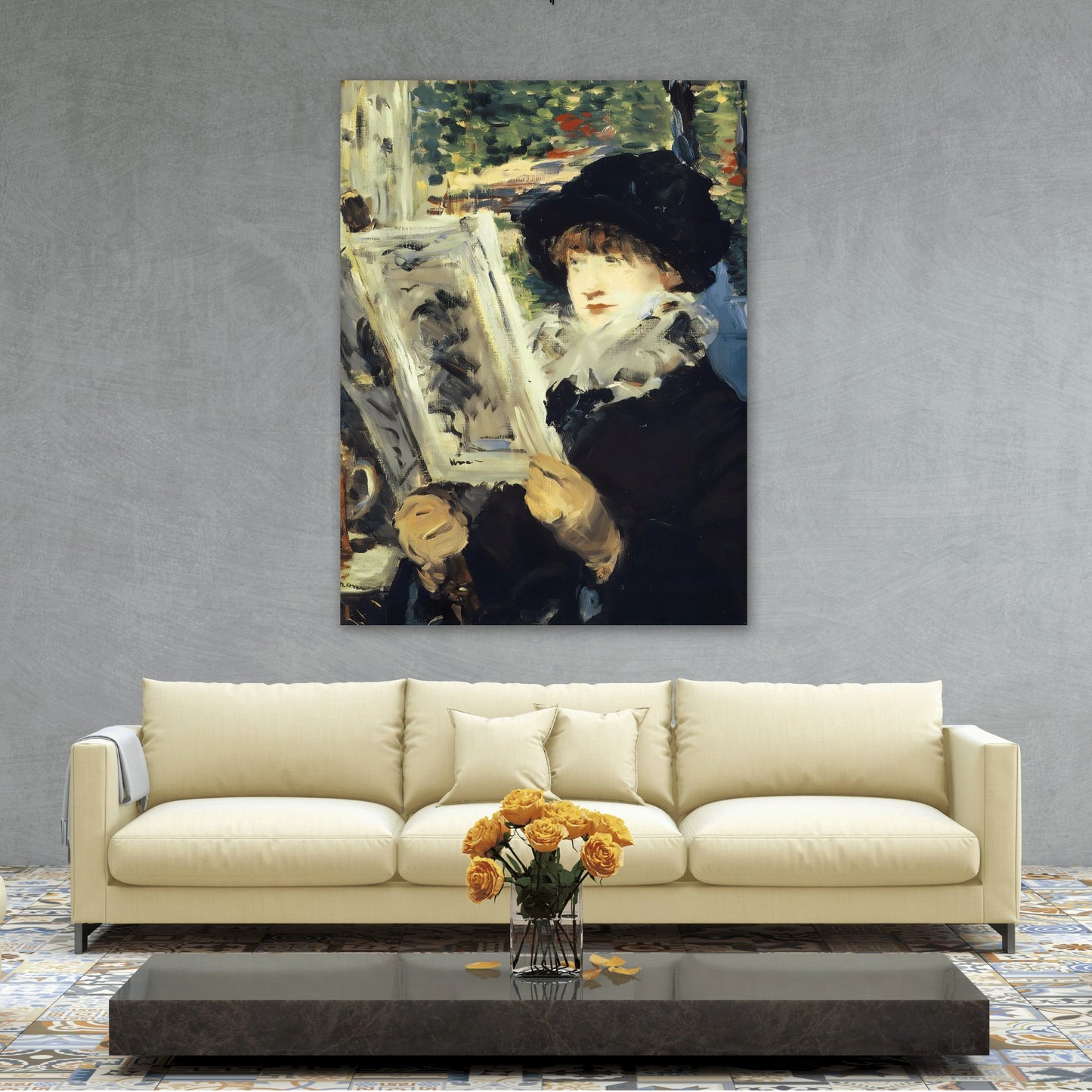 Edouard Manet Woman Reading Artwork - Canvas Wall Art Print