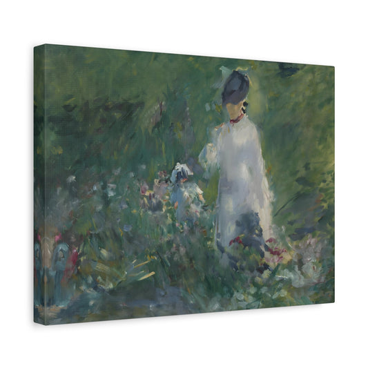 Edouard Manet Young Woman in Flowers - Floral Canvas Wall Art Print