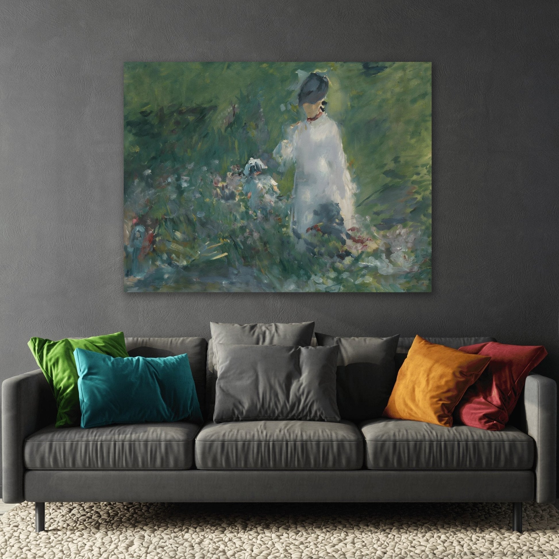 Edouard Manet Young Woman in Flowers - Floral Canvas Wall Art Print