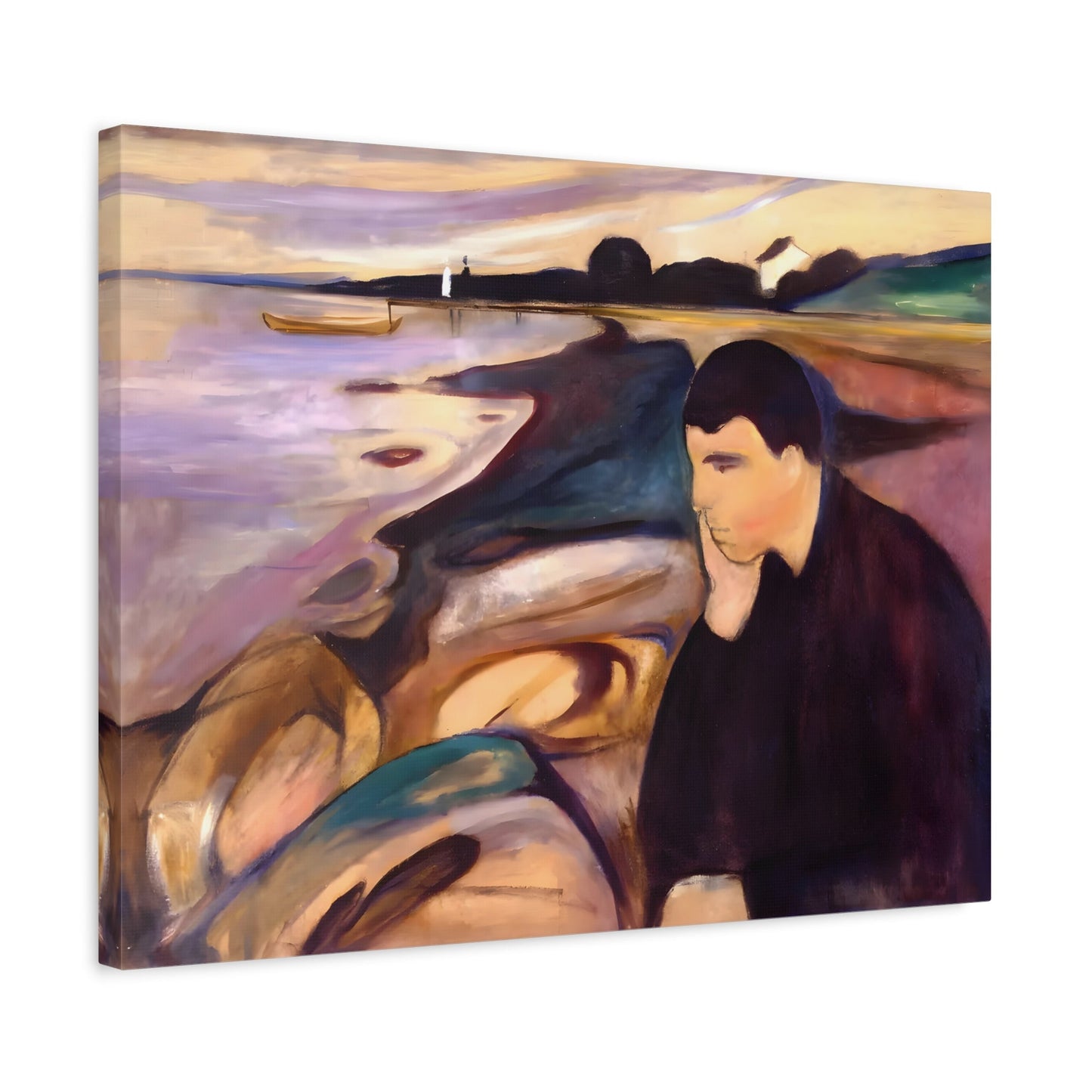 Edvard Munch Melancholy - Canvas Wall Art Reproduction Print