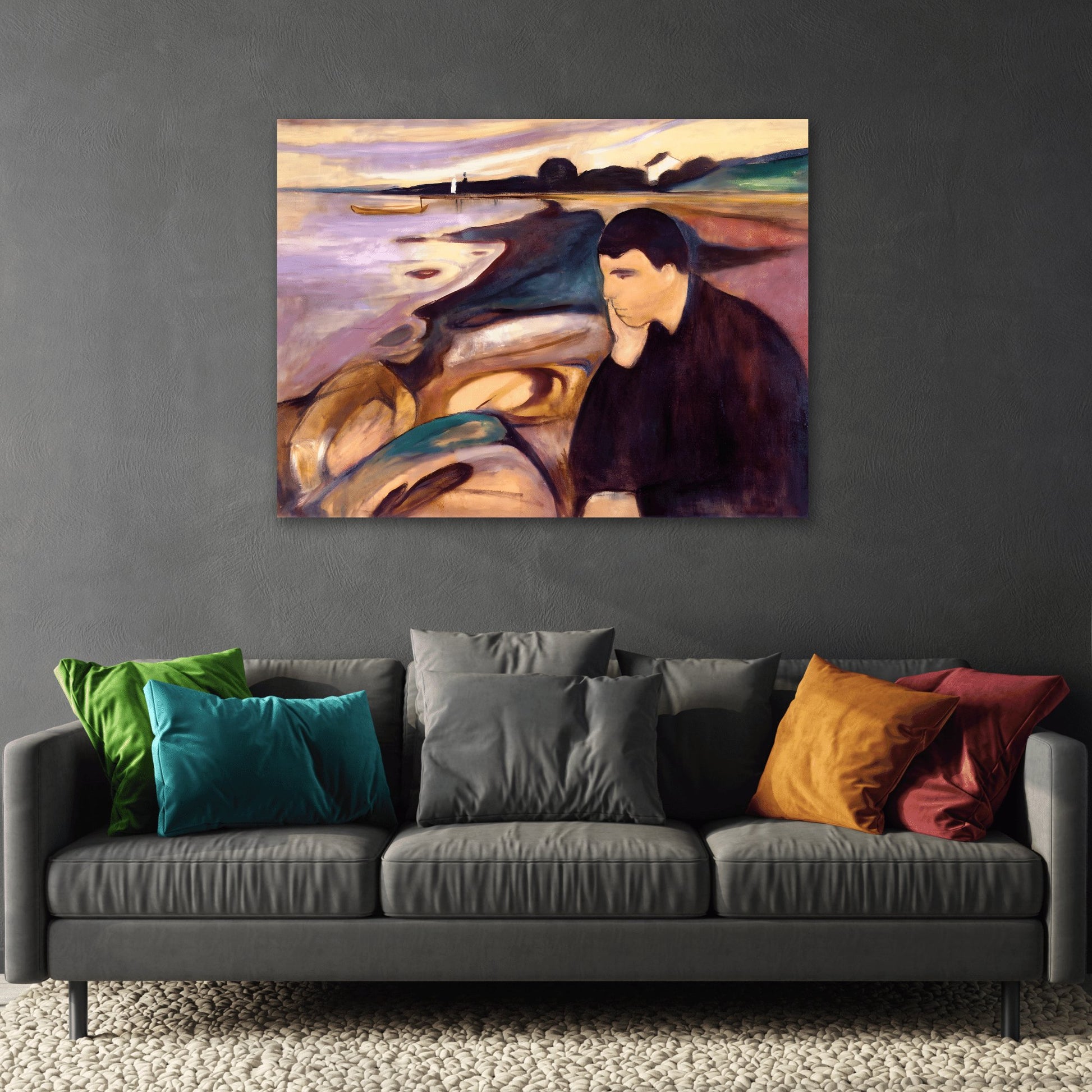 Edvard Munch Melancholy - Canvas Wall Art Reproduction Print