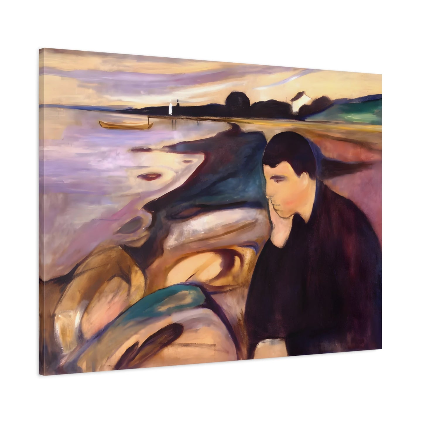 Edvard Munch Melancholy - Canvas Wall Art Reproduction Print