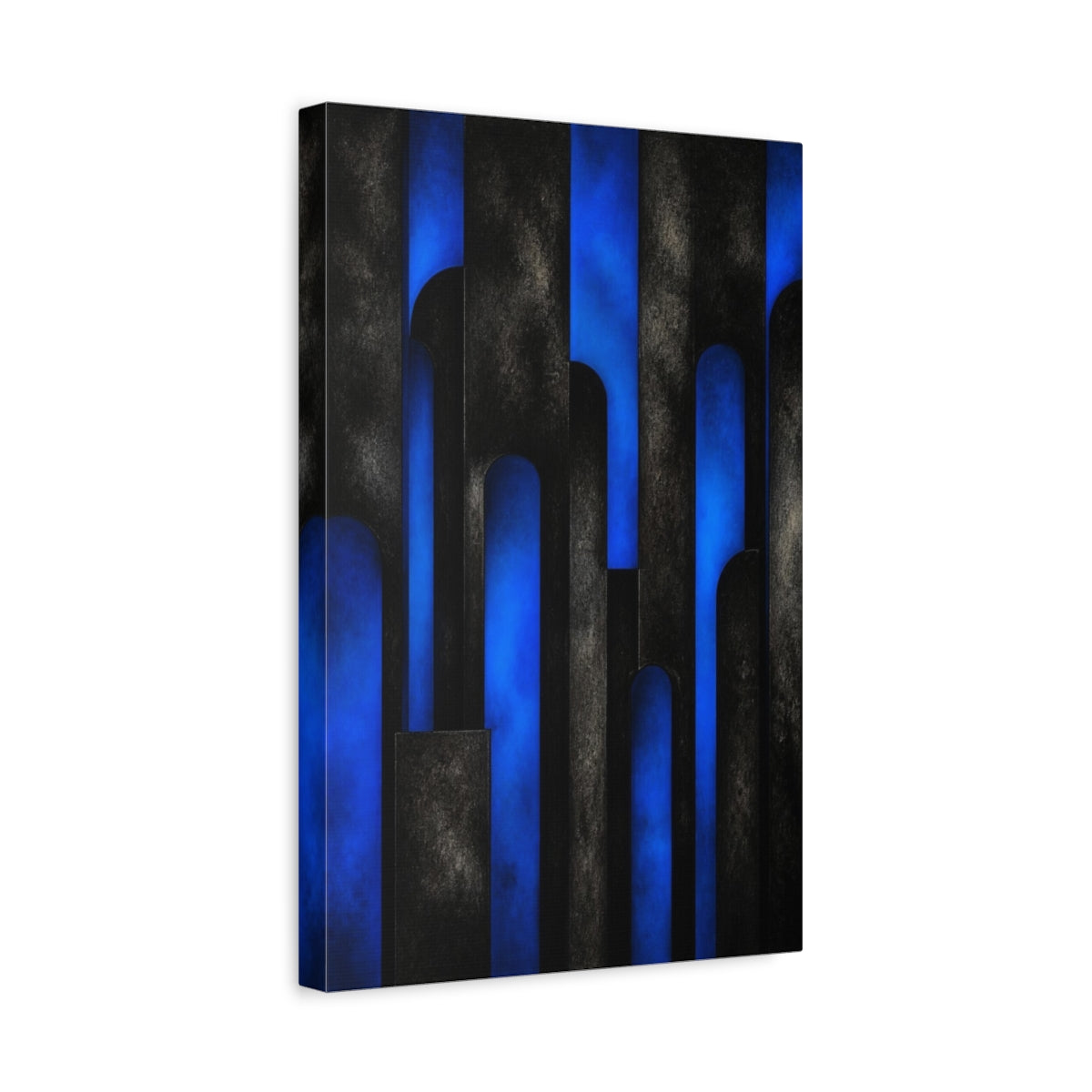 Side Mockup 4. Electric Blue Arches shown as canvas print