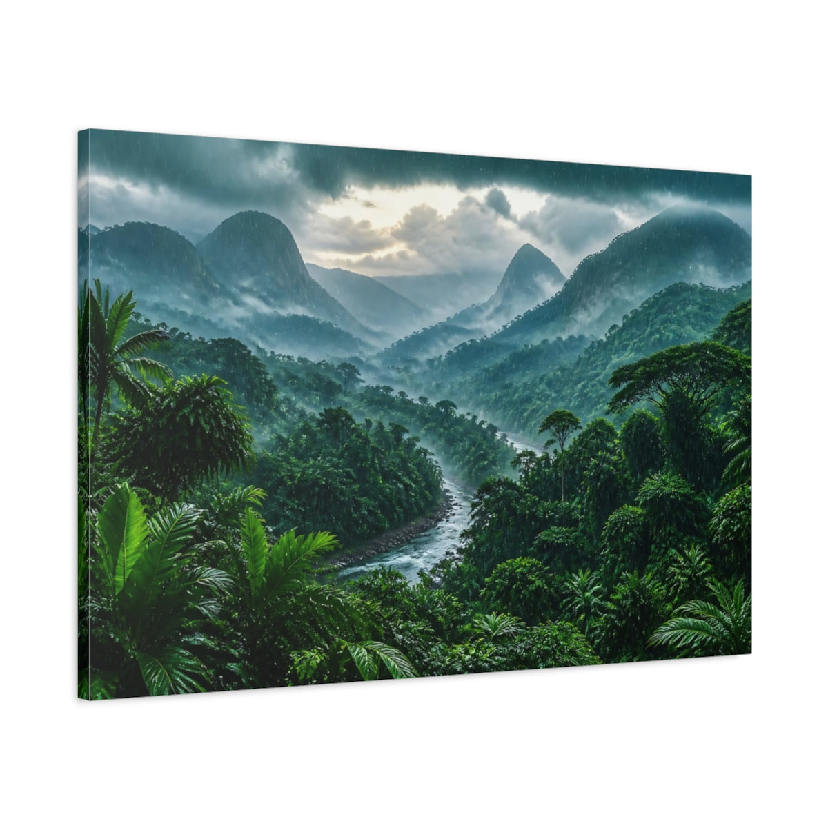Main Mockup. Emerald Rainforest Landscape shown as canvas print