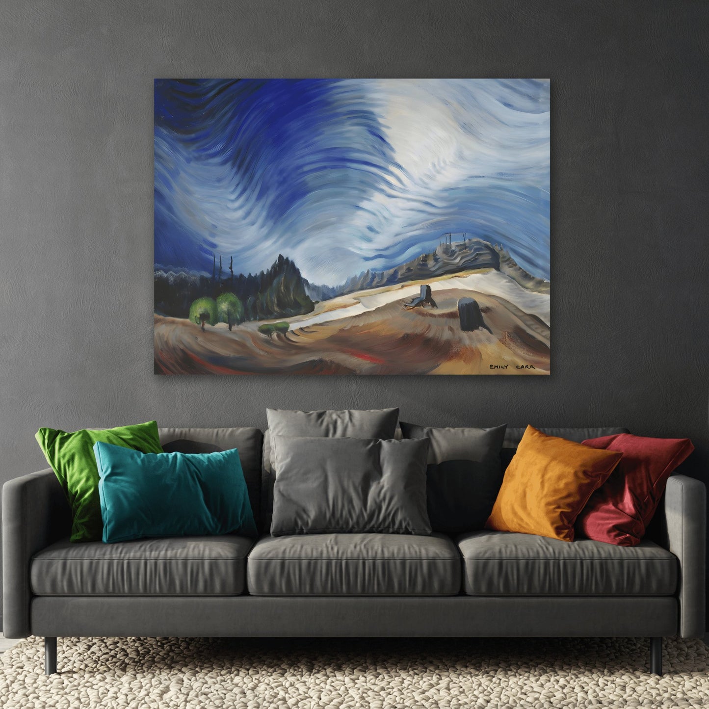 Emily Carr Above the Gravel Pit - Colorful Landscape Canvas Wall Art Print