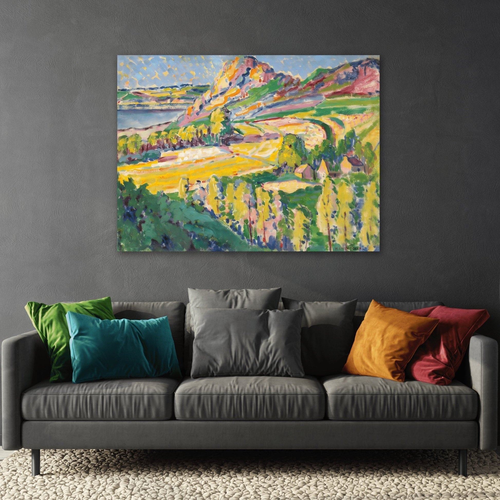 Emily Carr Autumn in France - Colorful Landscape Canvas Wall Art Print