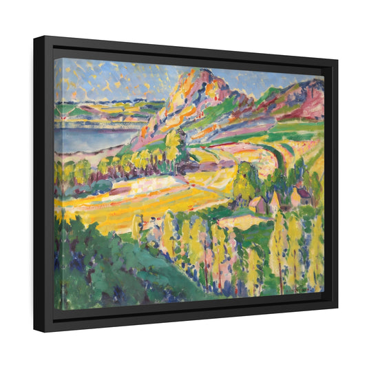 Emily Carr Autumn in France - Framed Canvas Wall Art Print in Black Pinewood Frame