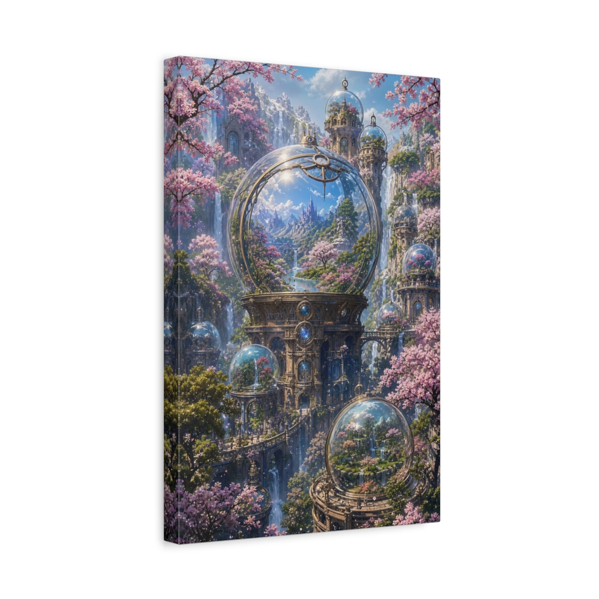 Side Mockup 4. Enchanted Glass Domes shown as canvas print