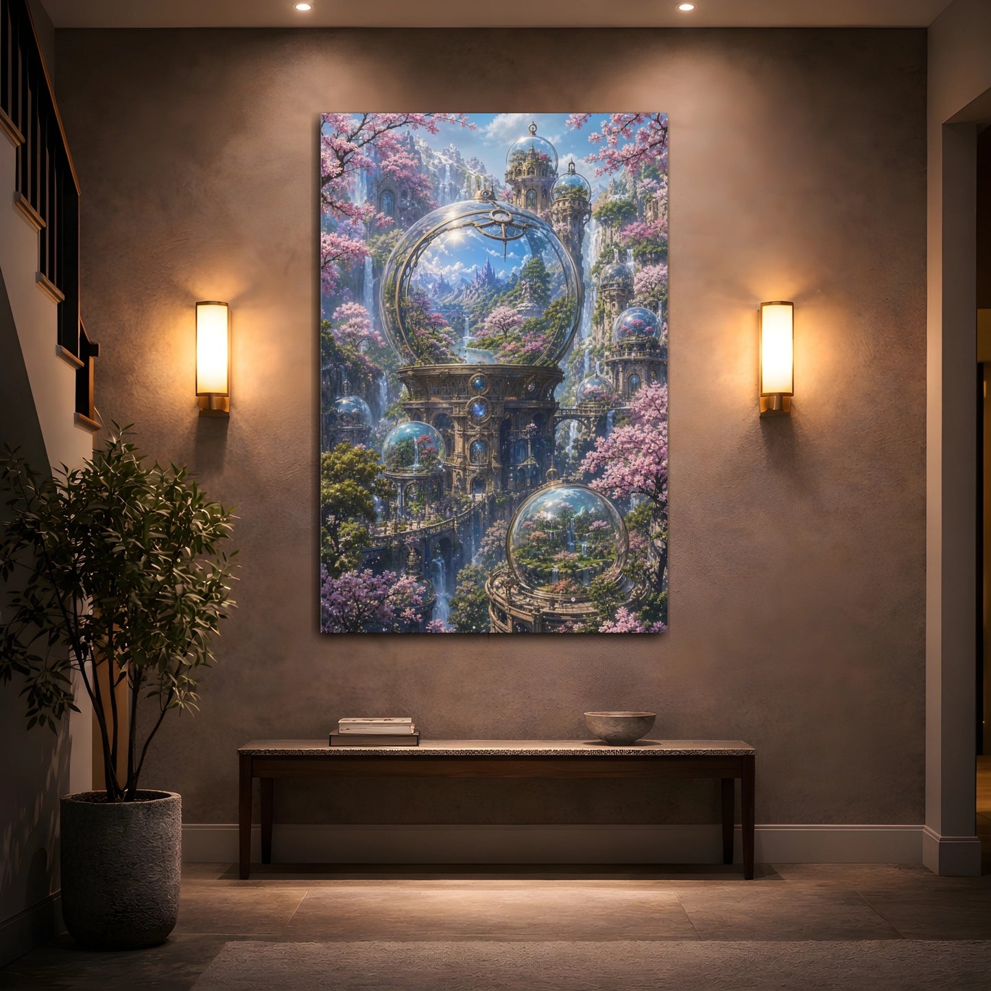 Mockup 2. Enchanted Glass Domes shown as canvas print