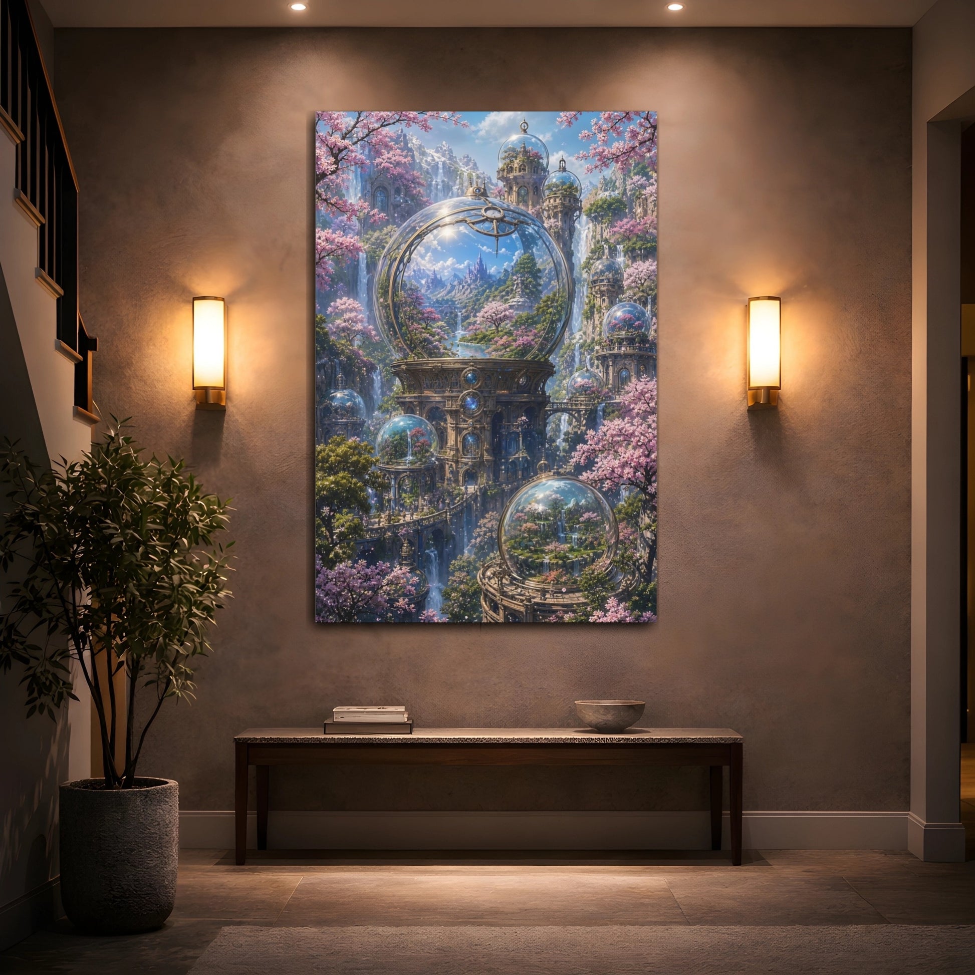 Mockup 2. Enchanted Glass Domes shown as canvas print