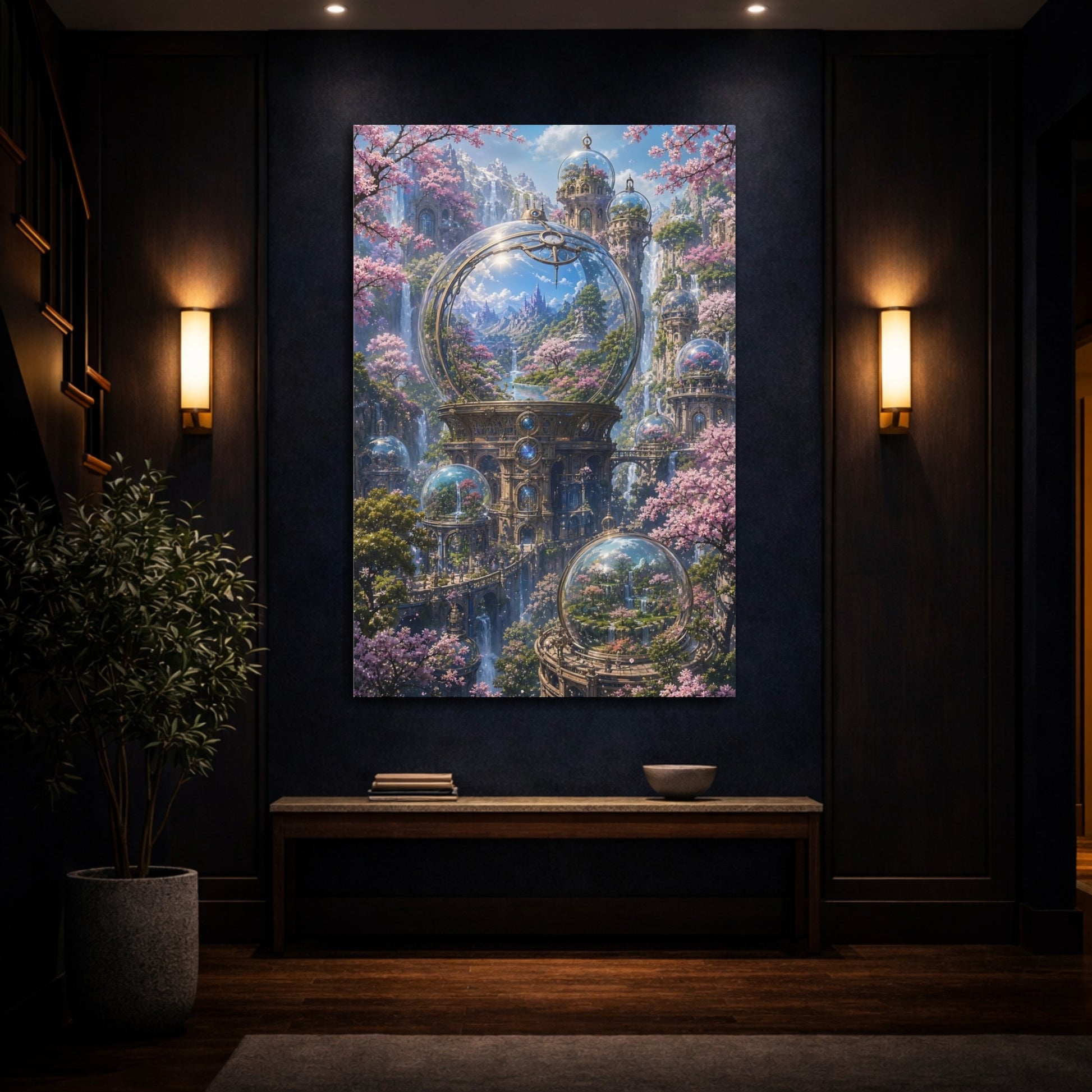 Mockup 4. Enchanted Glass Domes shown as canvas print
