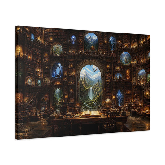 Main Mockup. Enchanted Library Vista shown as canvas print