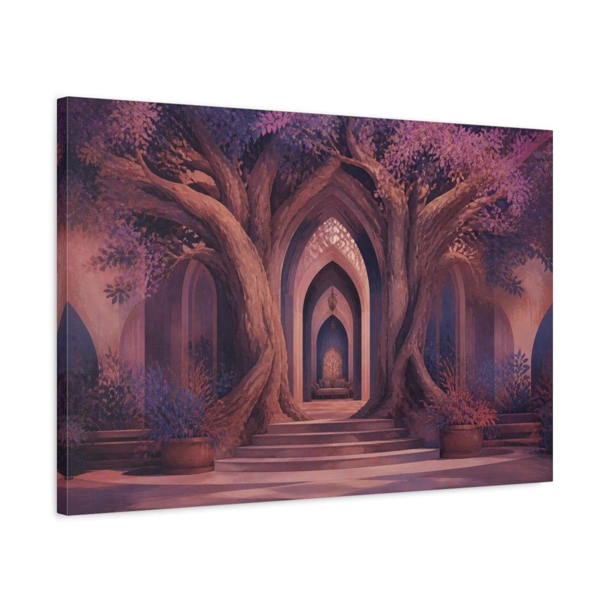 Side Mockup 2. Enchanted Tree Passage shown as canvas print