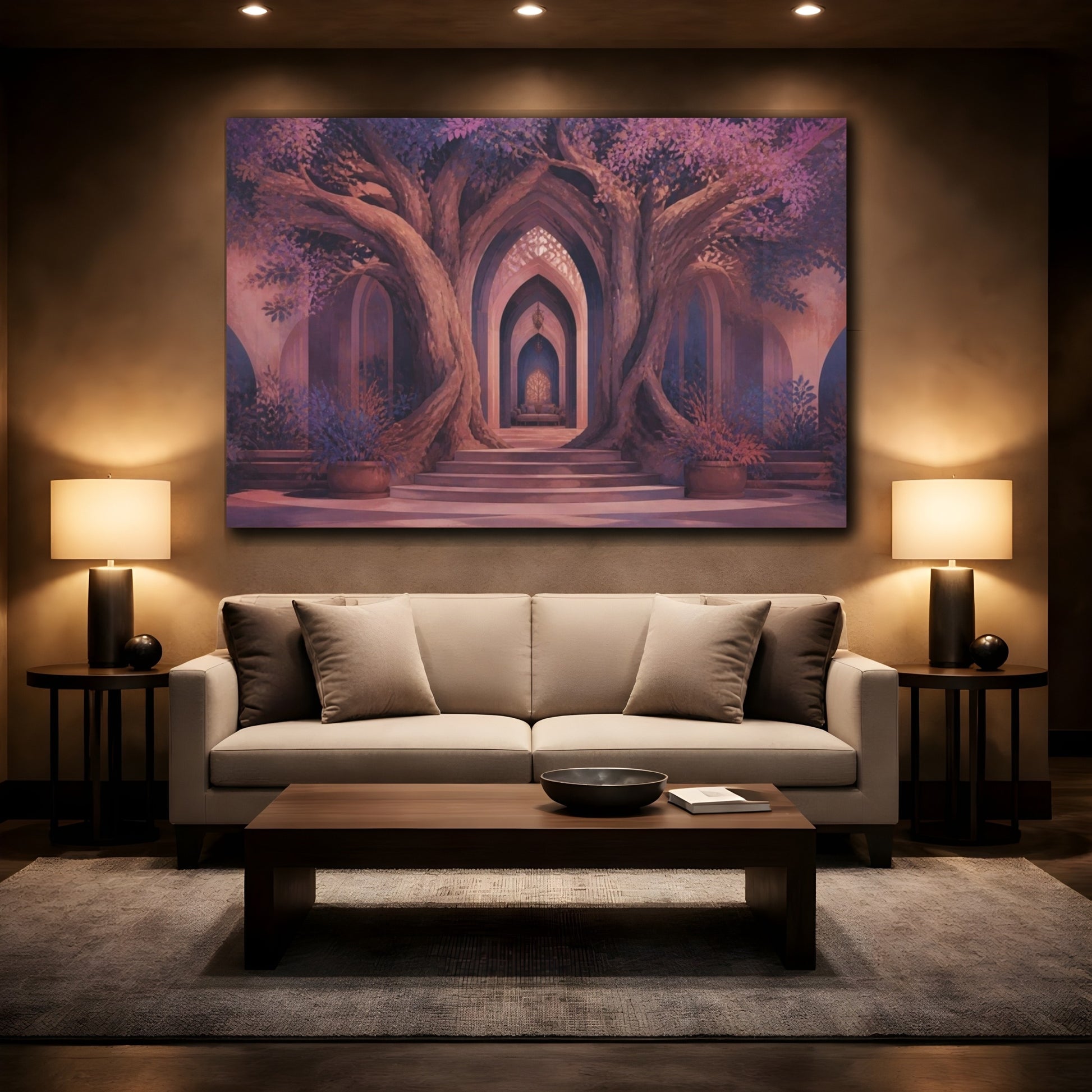 Mockup 2. Enchanted Tree Passage shown as canvas print